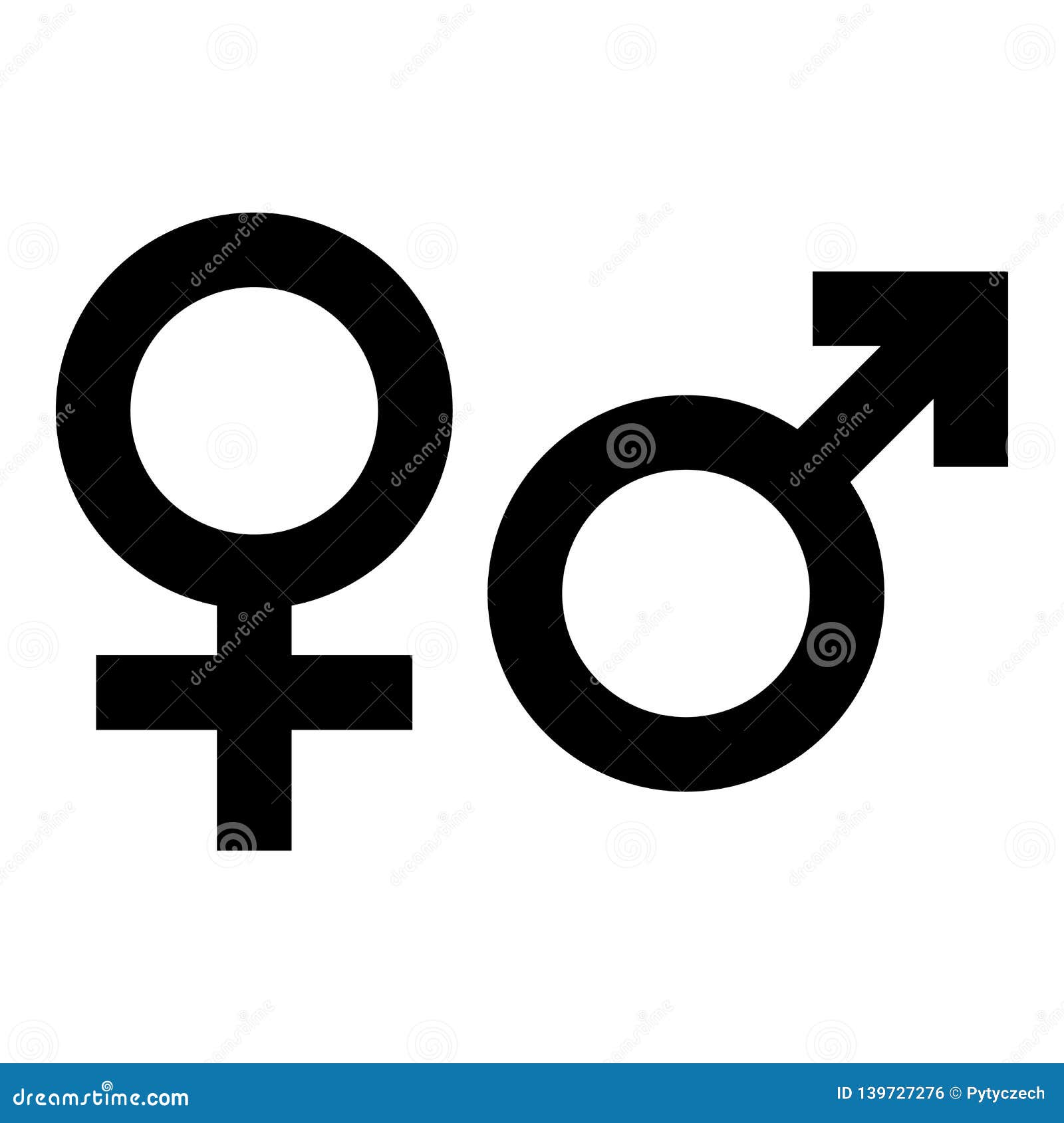 Male And Female Gender Symbol Simple Black Flat Icon With