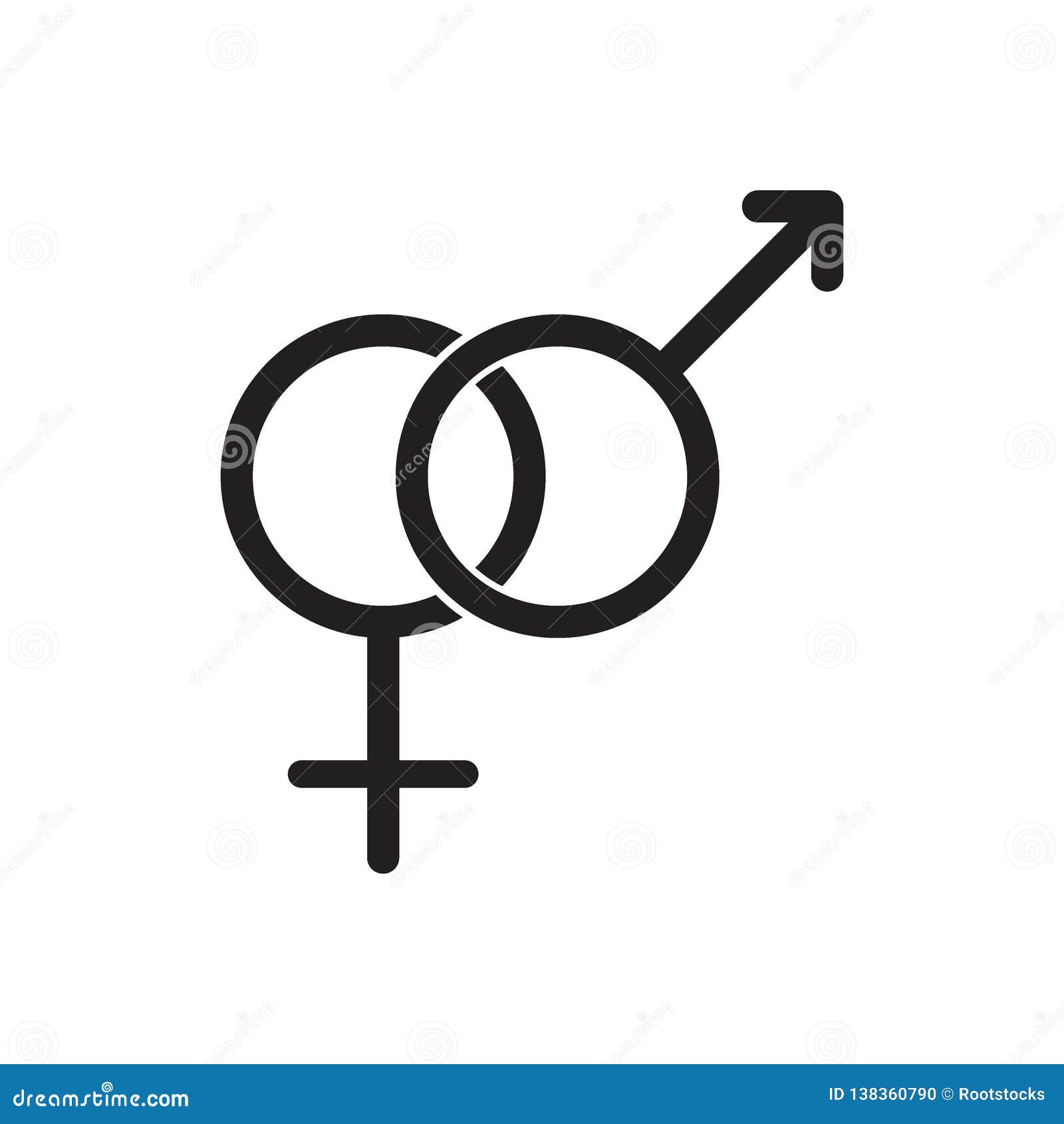 Male And Female Gender Symbols Icon Stock Illustration Illustration