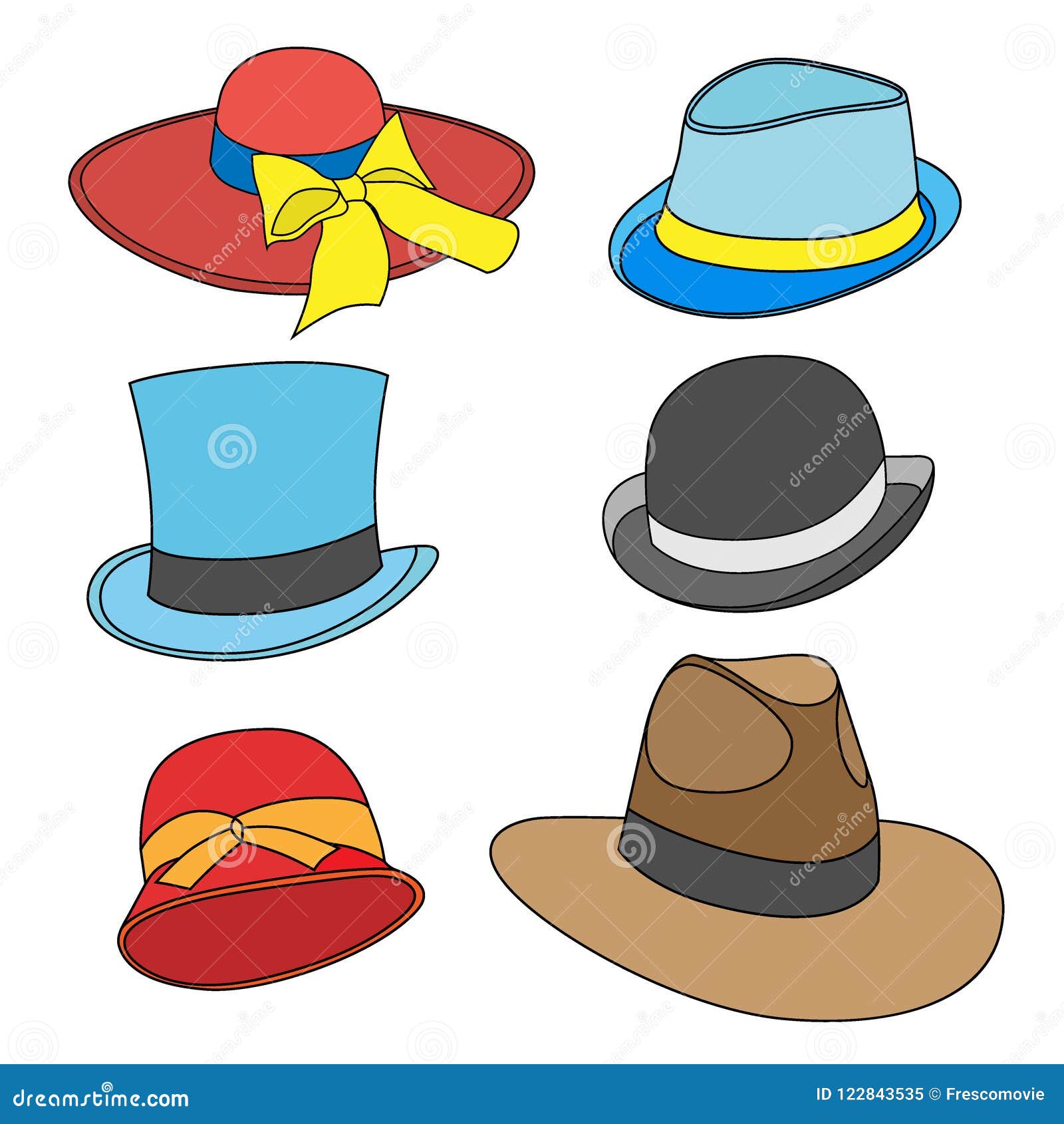 Male and female hats stock vector. Illustration of collection - 122843535