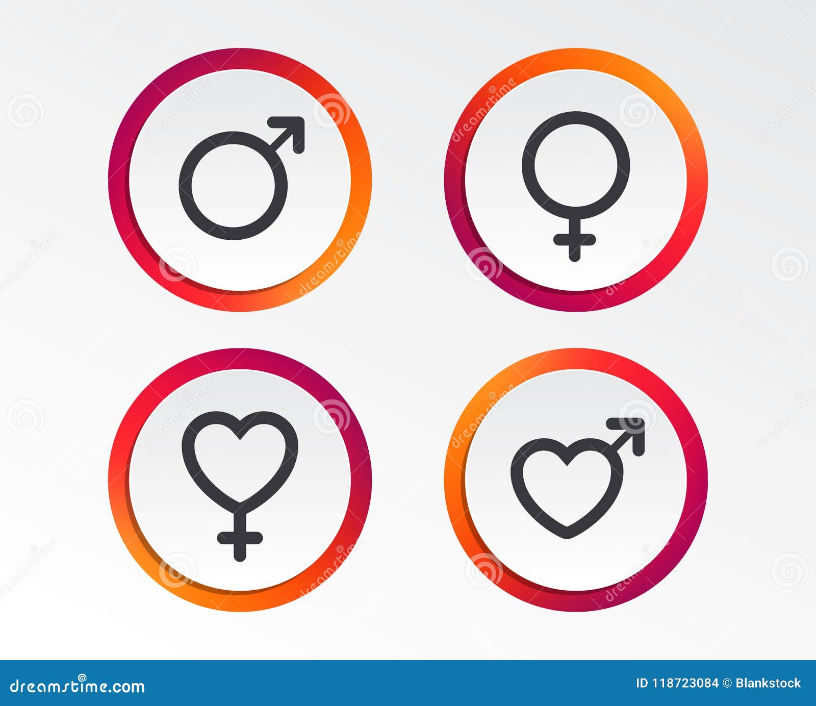 Male and Female Sex Icons. Man Woman Signs. Stock Vector - Illustration of  information, heart: 118723084