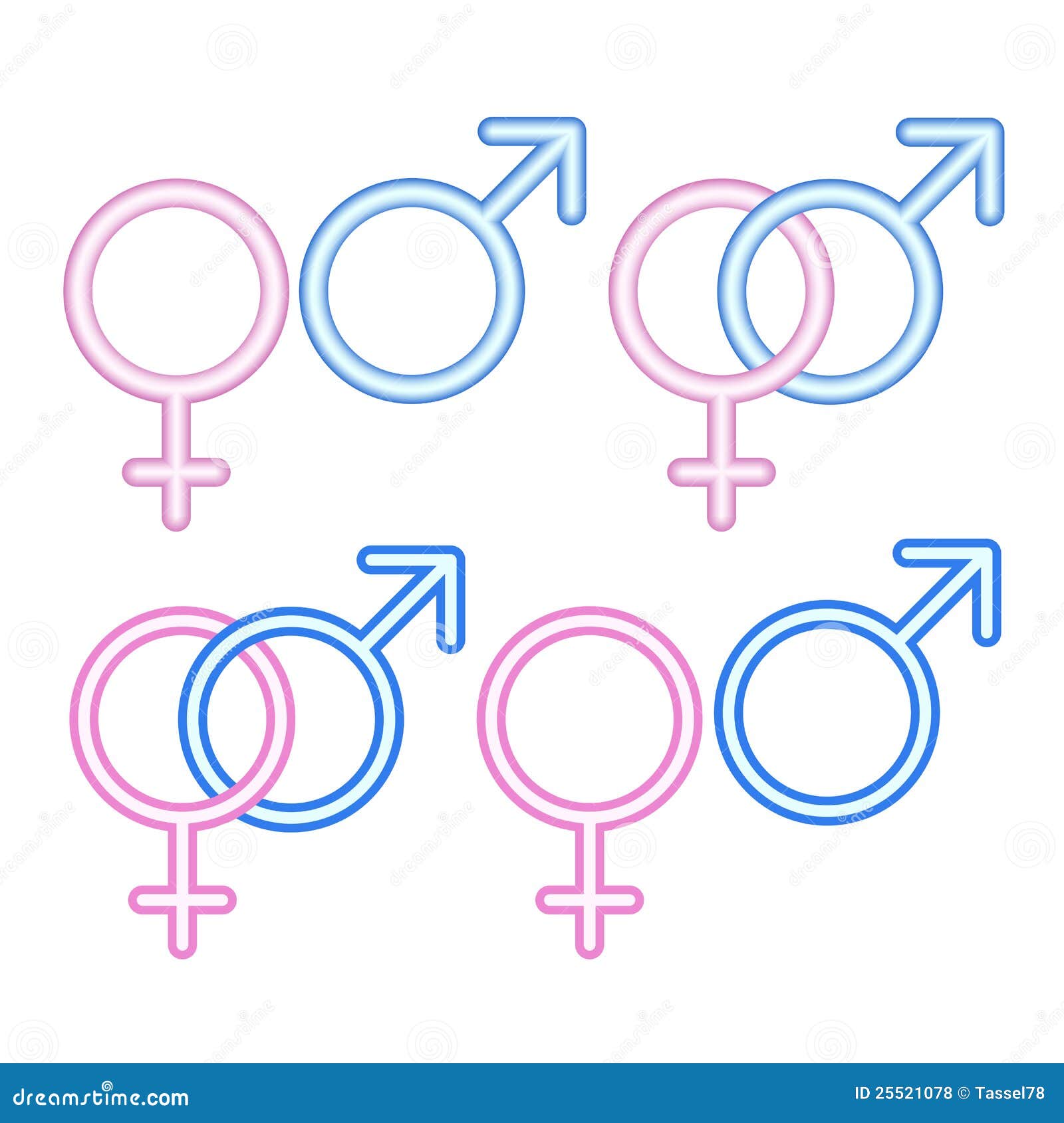 Male and female symbols. stock vector. Illustration of background