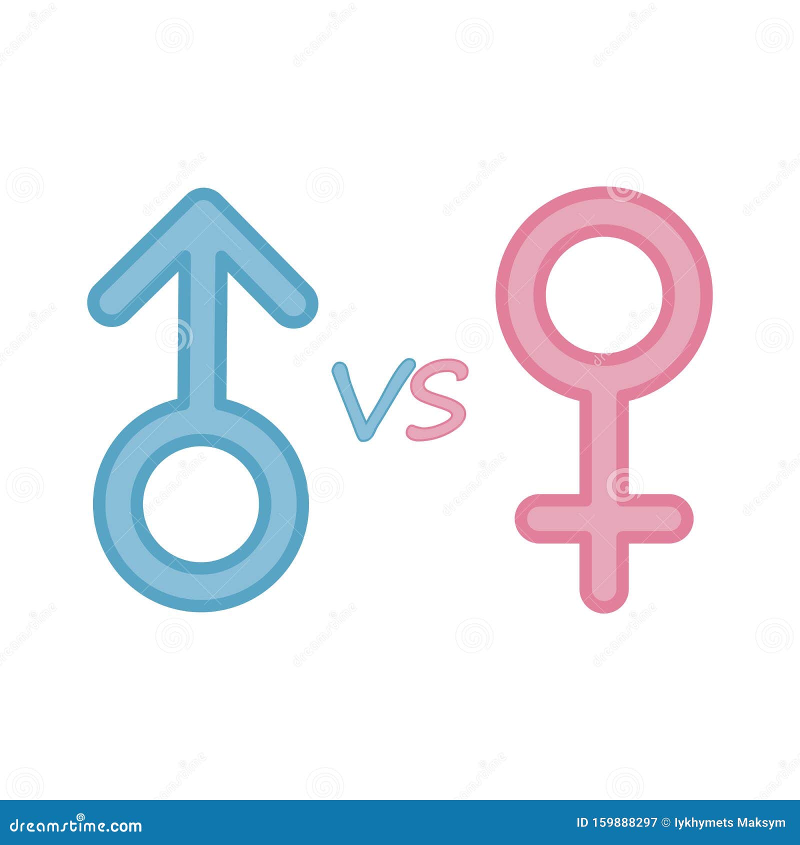 Male And Female Symbols Combination Vector Illustration On White