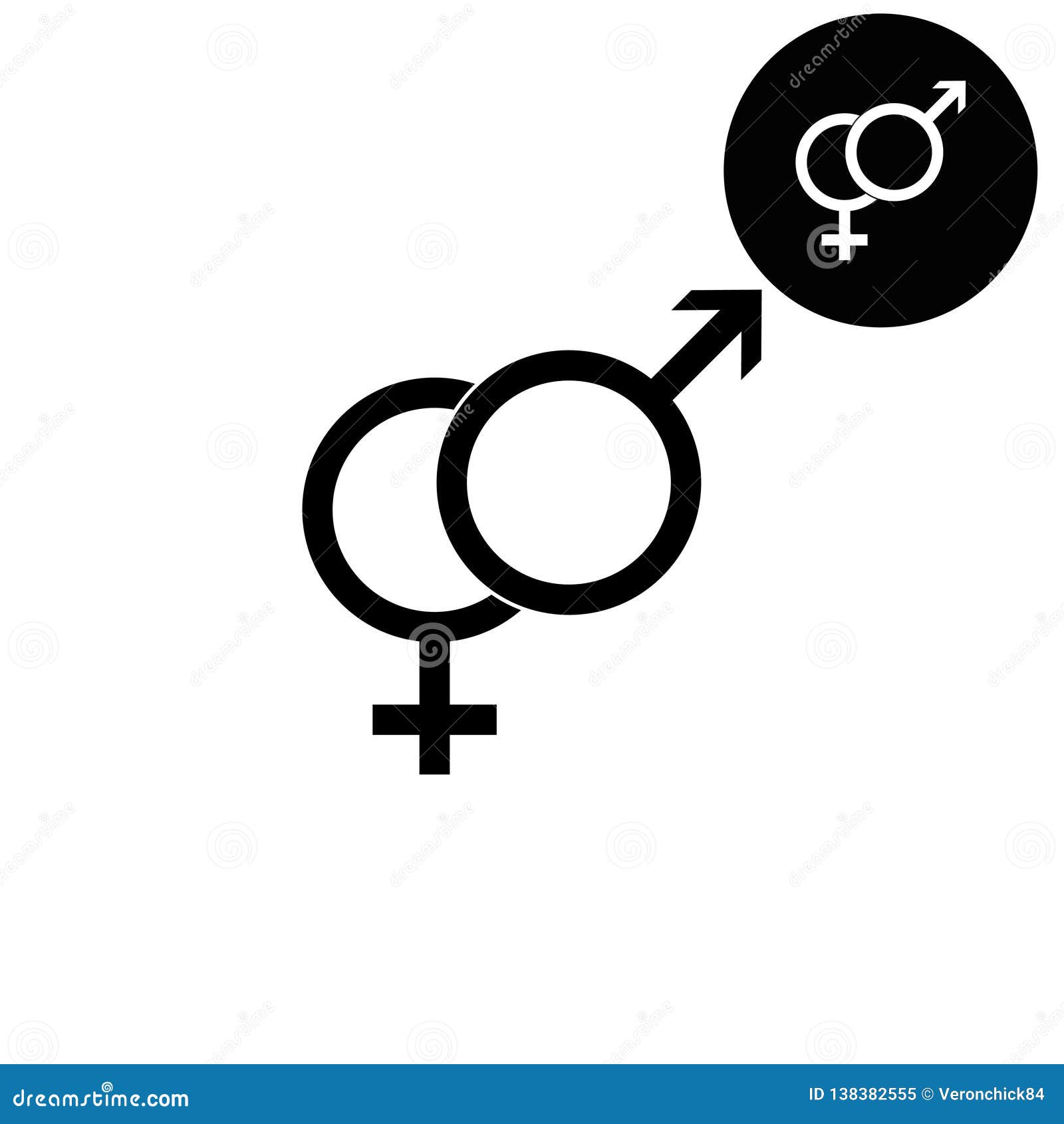Male And Female Symbols - White Vector Icon Stock Vector - Illustration