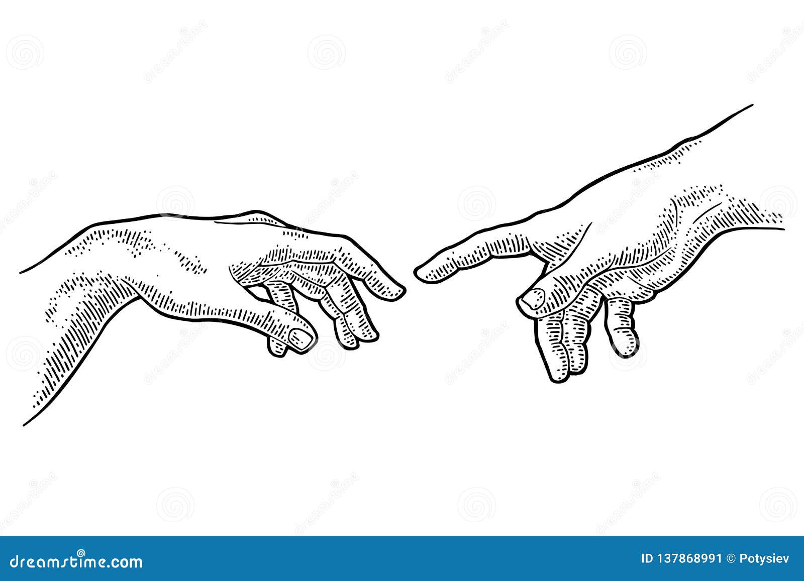 Male Finger Pointing Touch God Hand. The Creation Of Adam