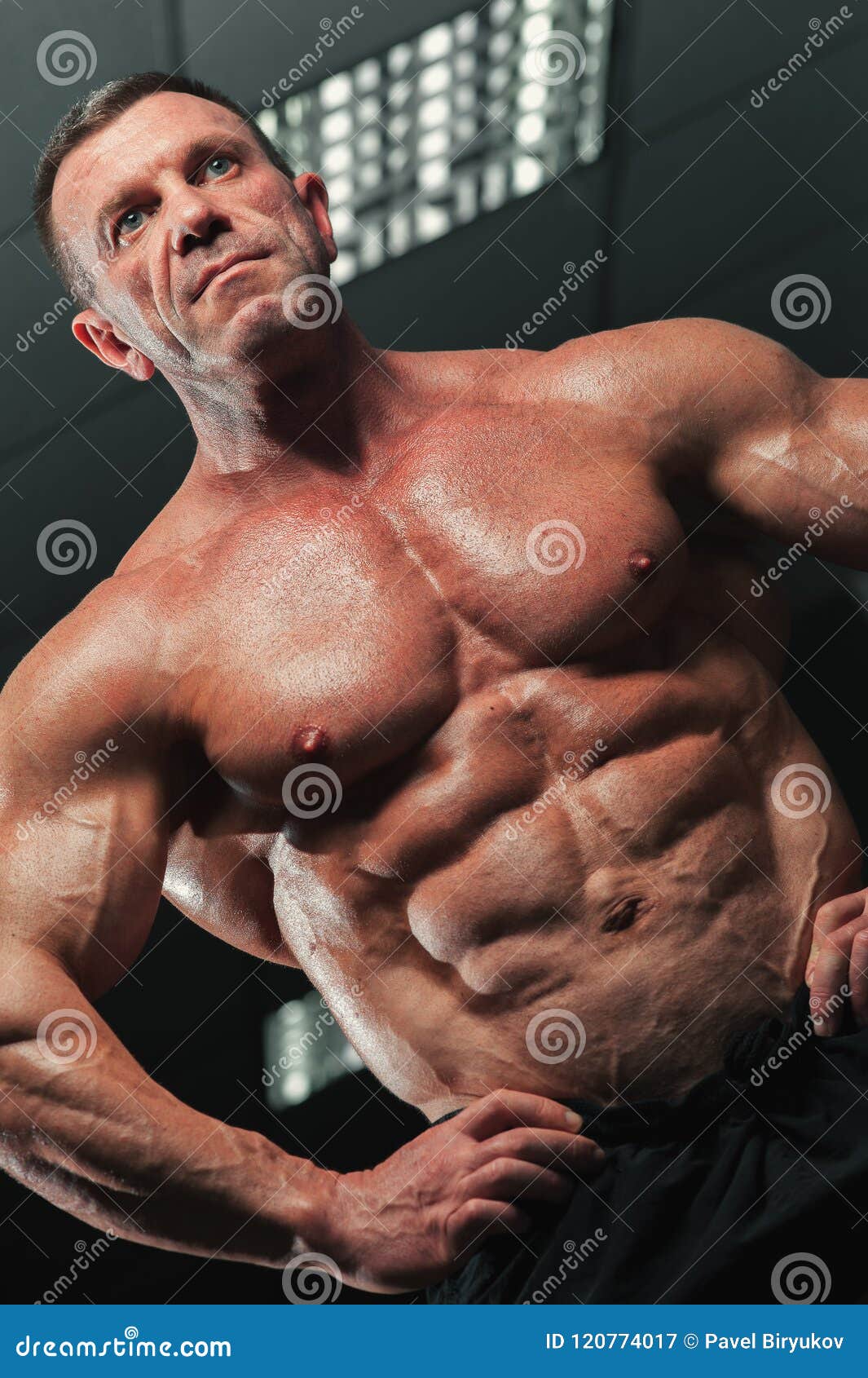 Buff, Middle-Aged Male Bodybuilder Editorial Photography - Image