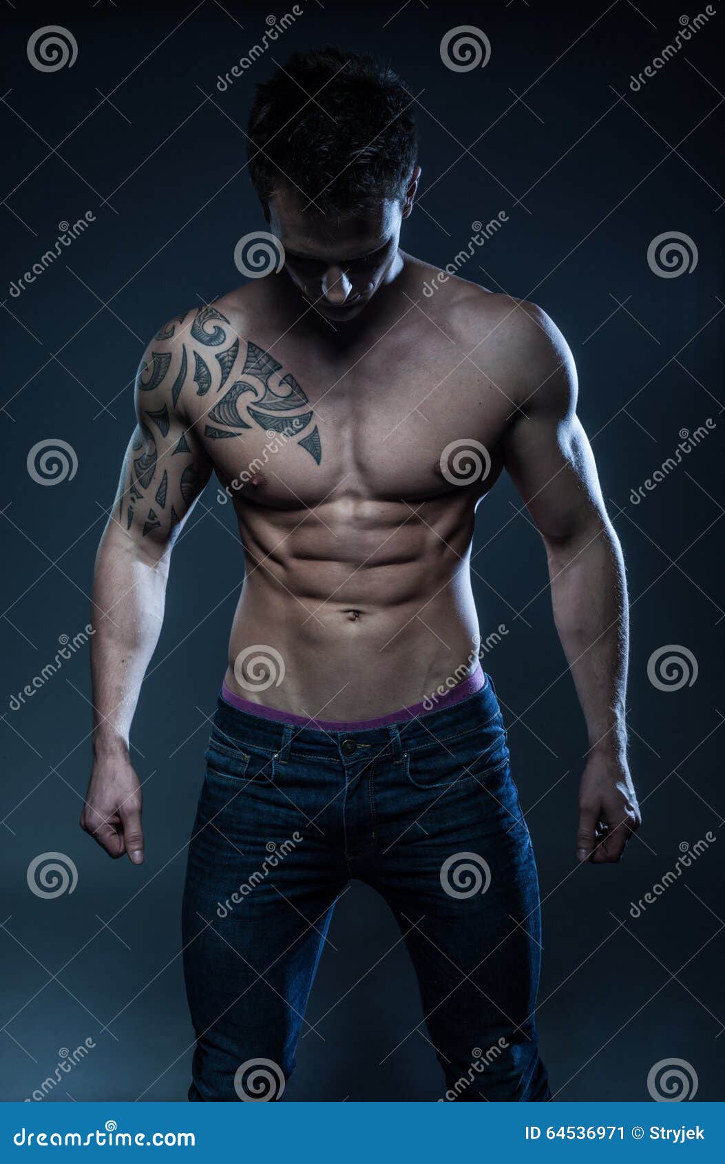 Male Fitness Model With The Tattoo Stock Image - Image of ...