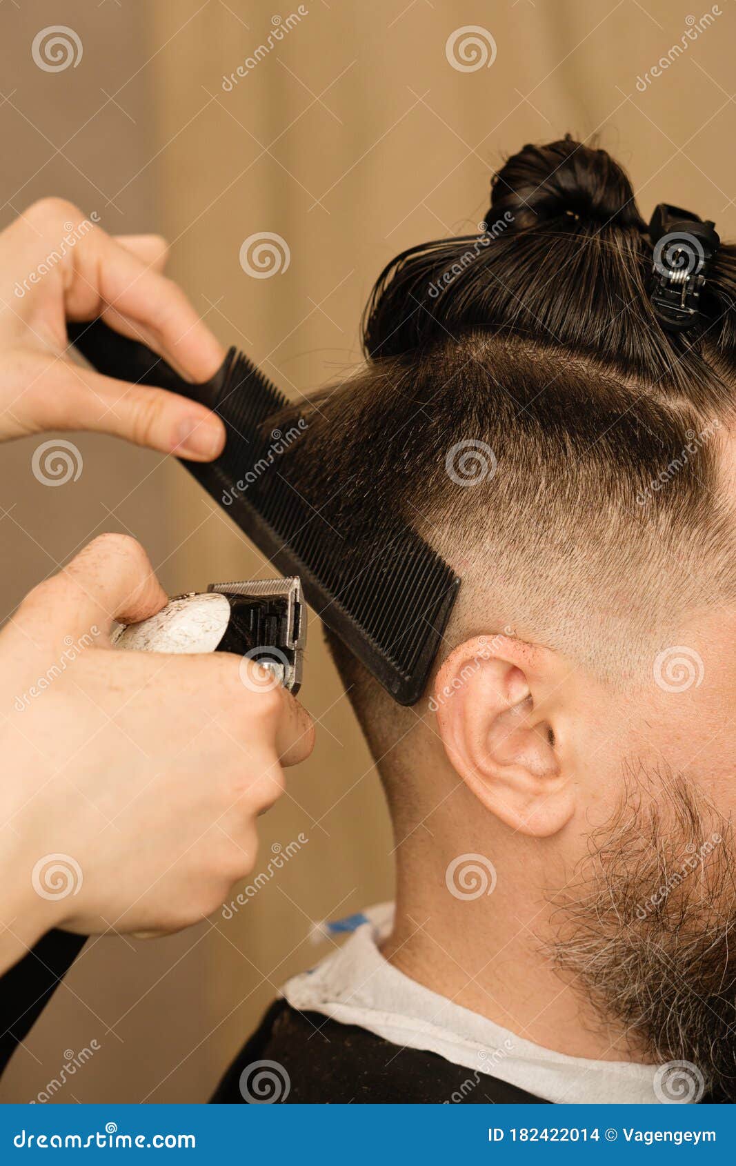 haircut with electric shaver