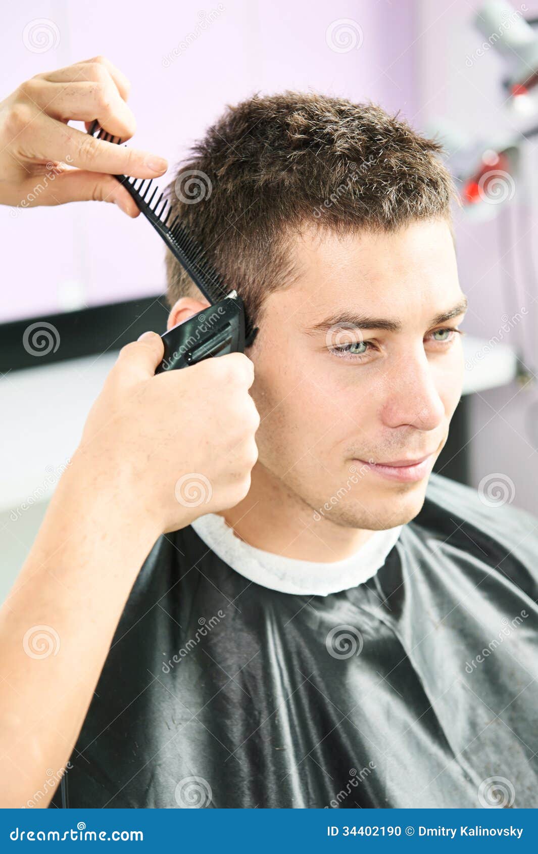 Male Hairdresser At Work Stock Photo Image Of Hairstylist 34402190