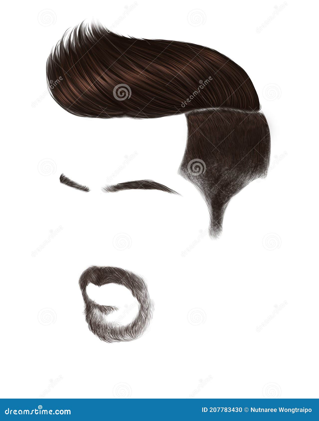 Male hairstyle stock illustration. Illustration of clipped - 207783430