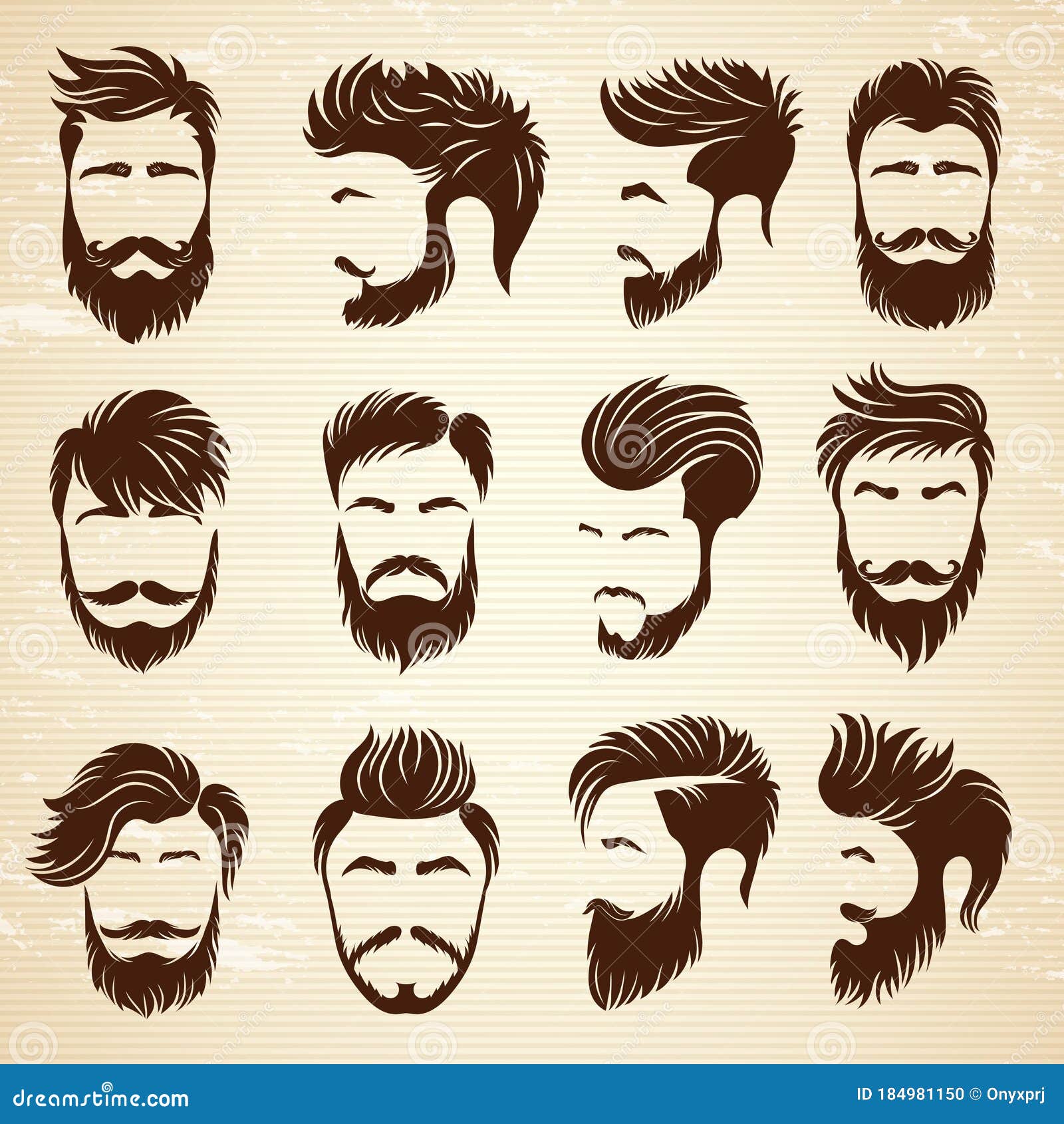 Male Hairstyle. Beauty Haircut Salon for Man Styling Barber Shaved Grooming  Vector Collection Stock Vector - Illustration of elegant, hair: 184981150