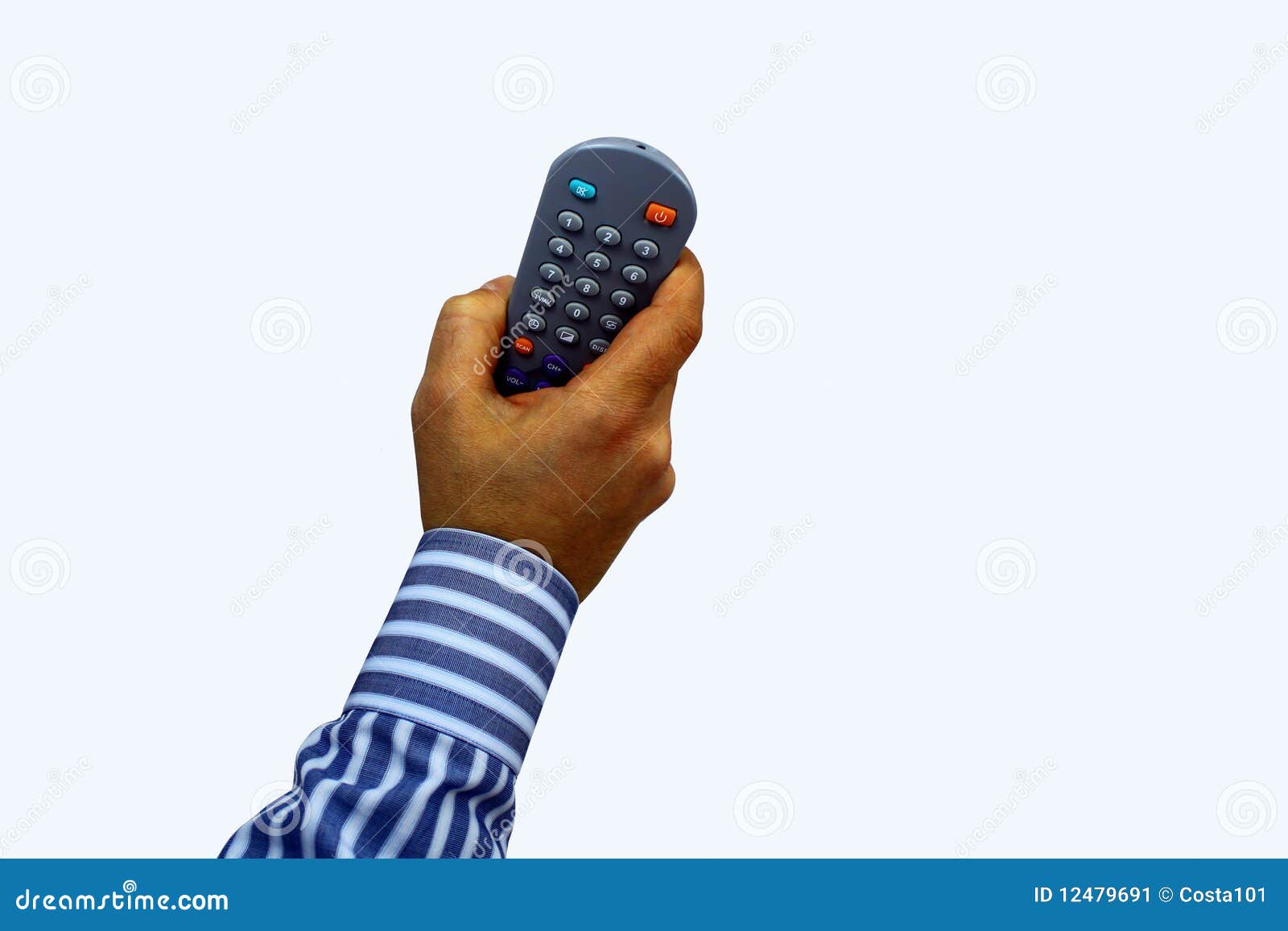 Male Hand Holding Remote Control Stock Image Image 12479691