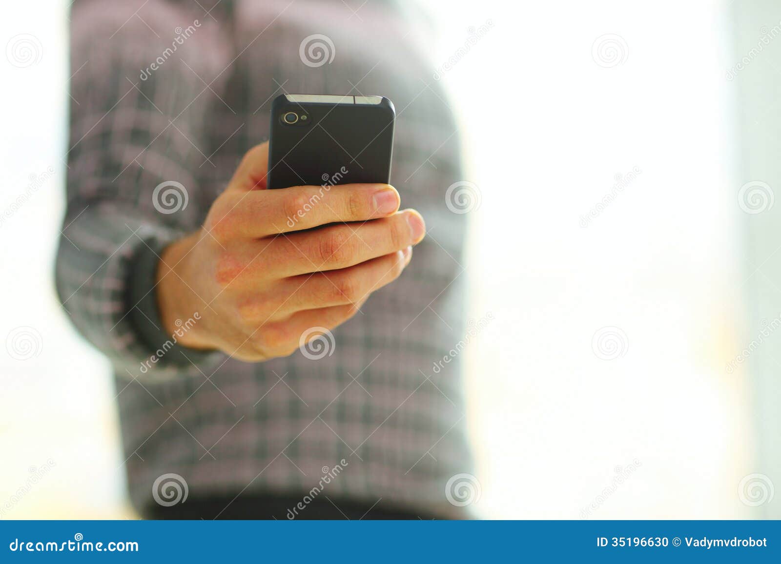 Male Hand Holding Smartphone Stock Photo - Image of cellphone, male ...