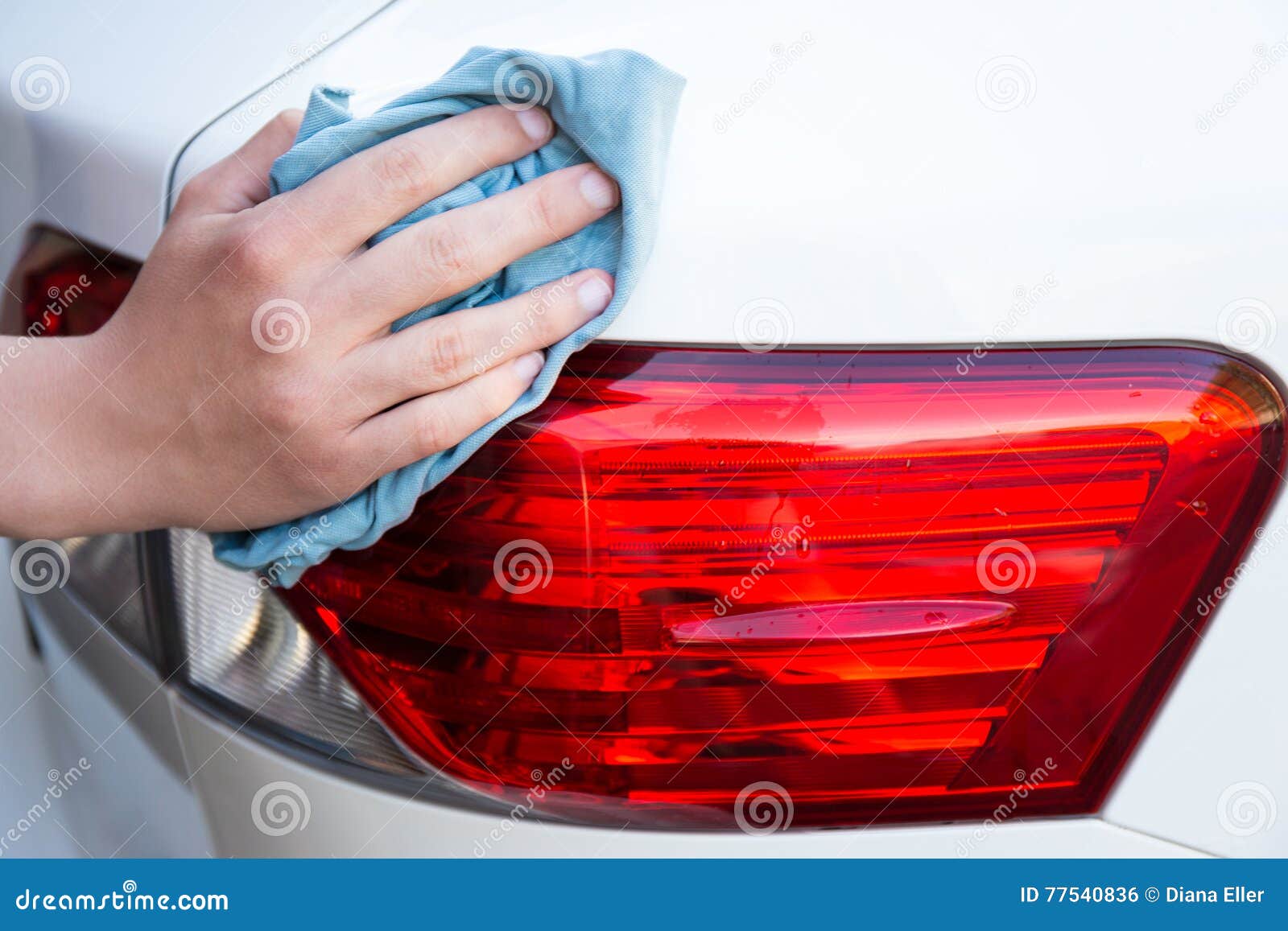 Male Hand Washing Car with Microfiber Cloth Stock Photo Image of polish, cleansing 77540836