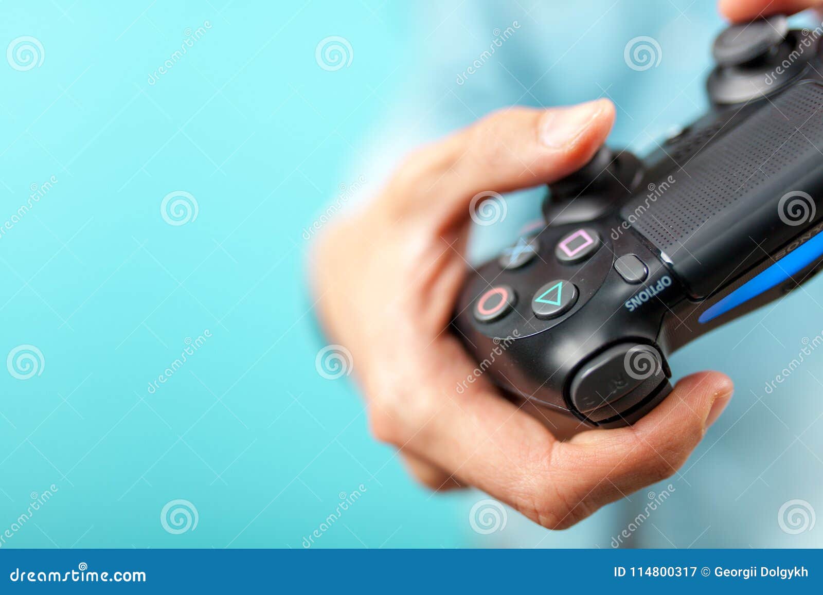 Male Hands Holding a PS4 Controller Editorial Photography Image of