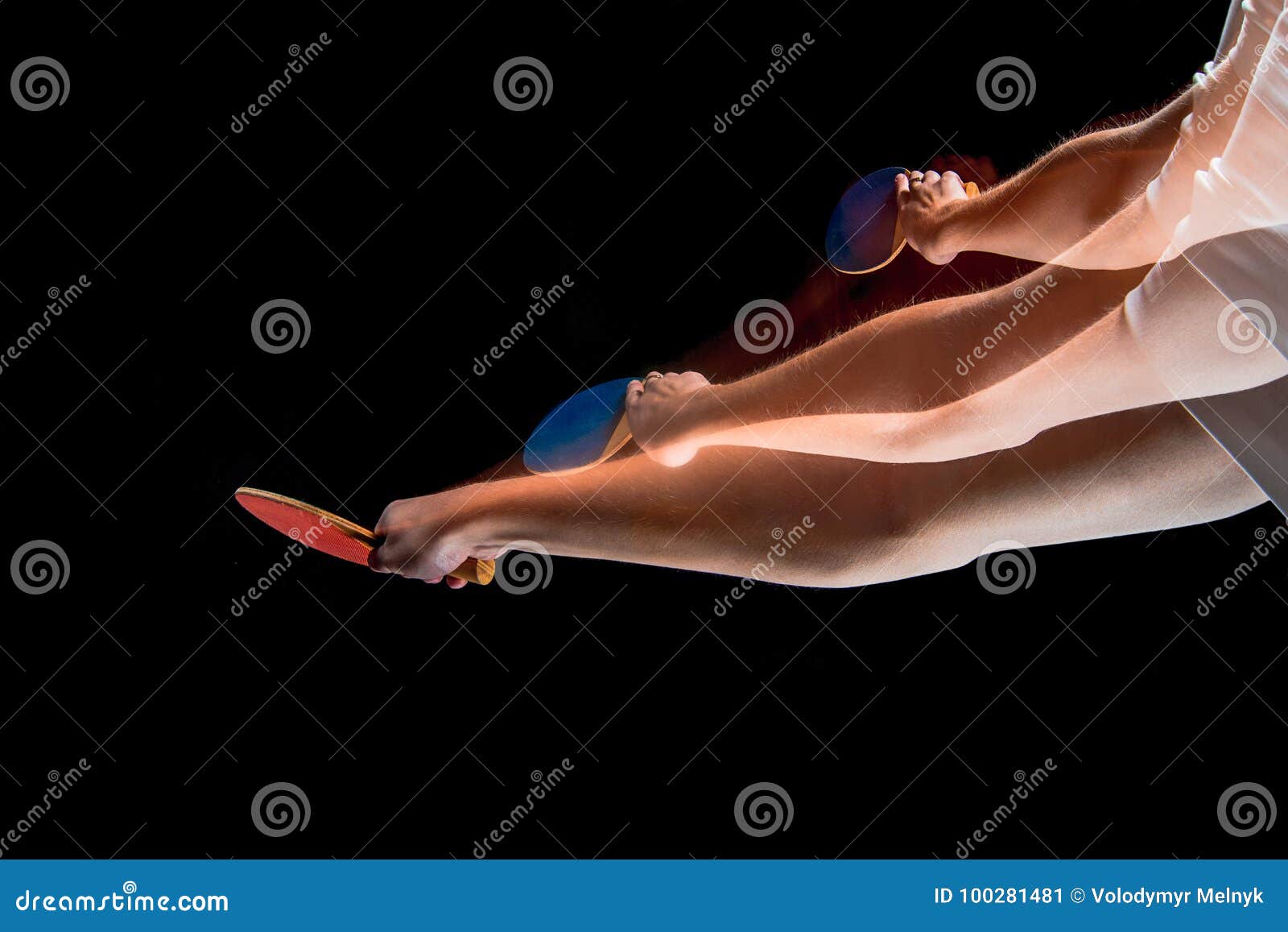 the table tennis player serving