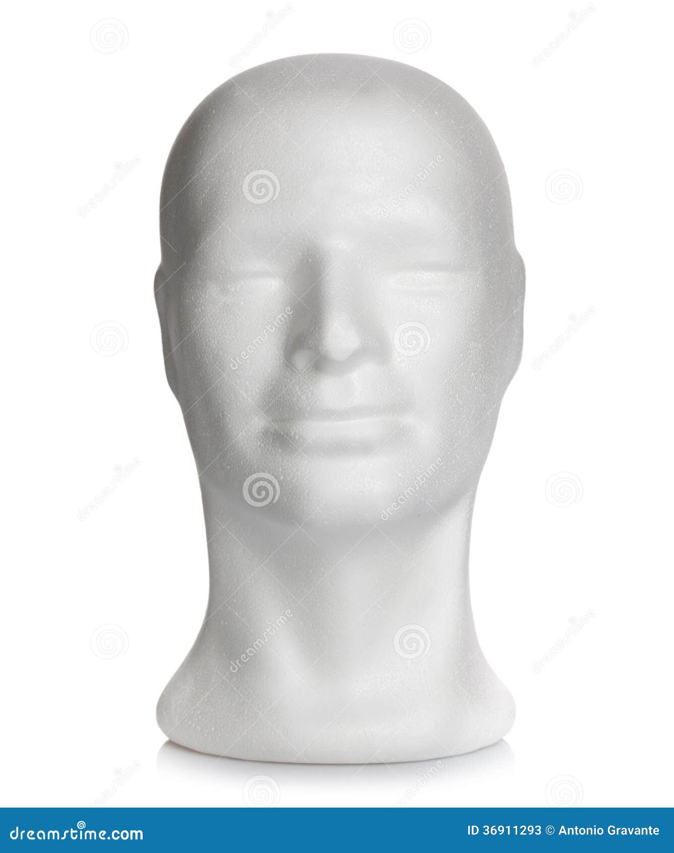 Bald Head Of A Mannequin On A White Background Stock Photo