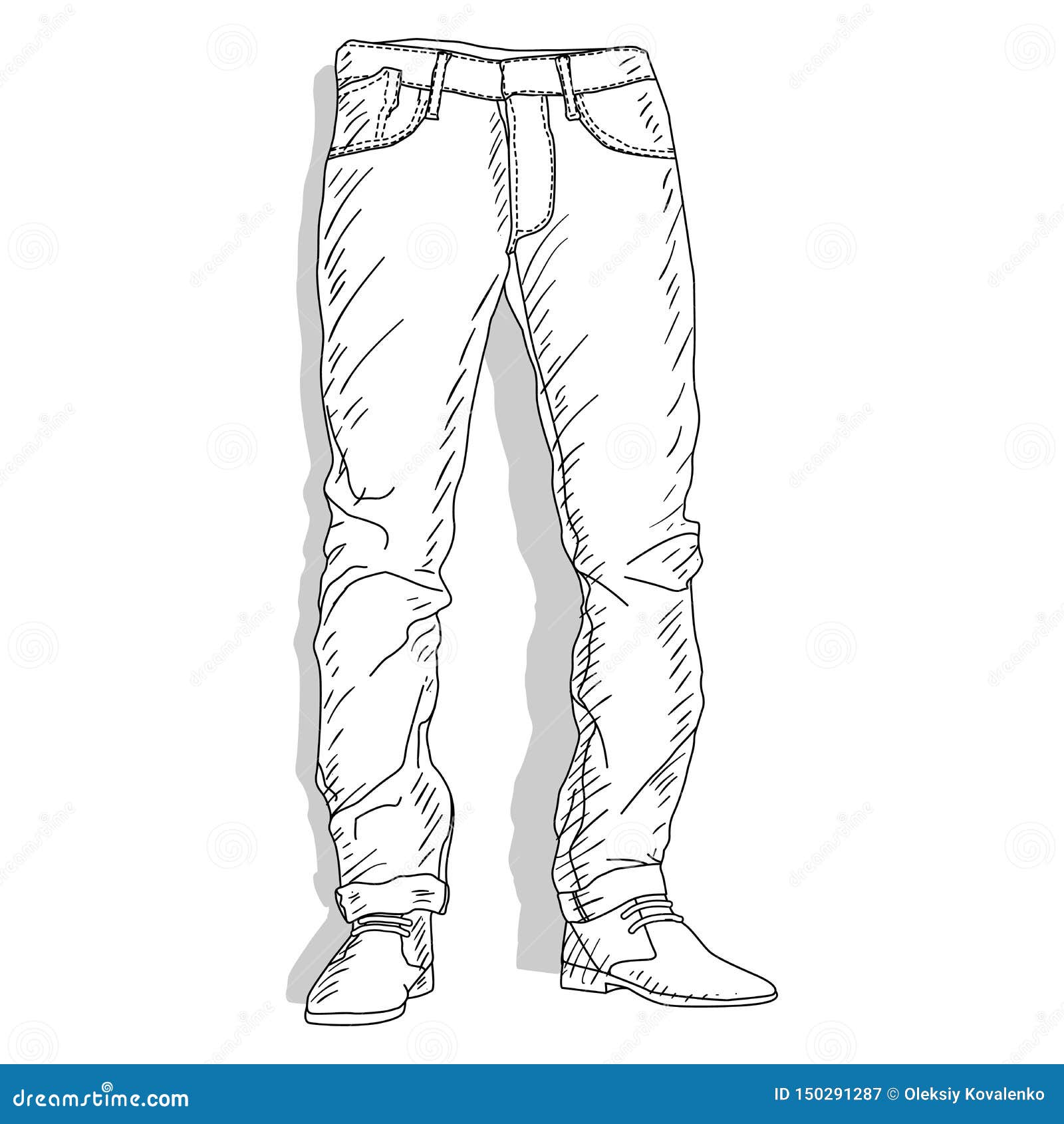 Male Jeans. Vector Illustration of Male Jeans Isolated Stock ...