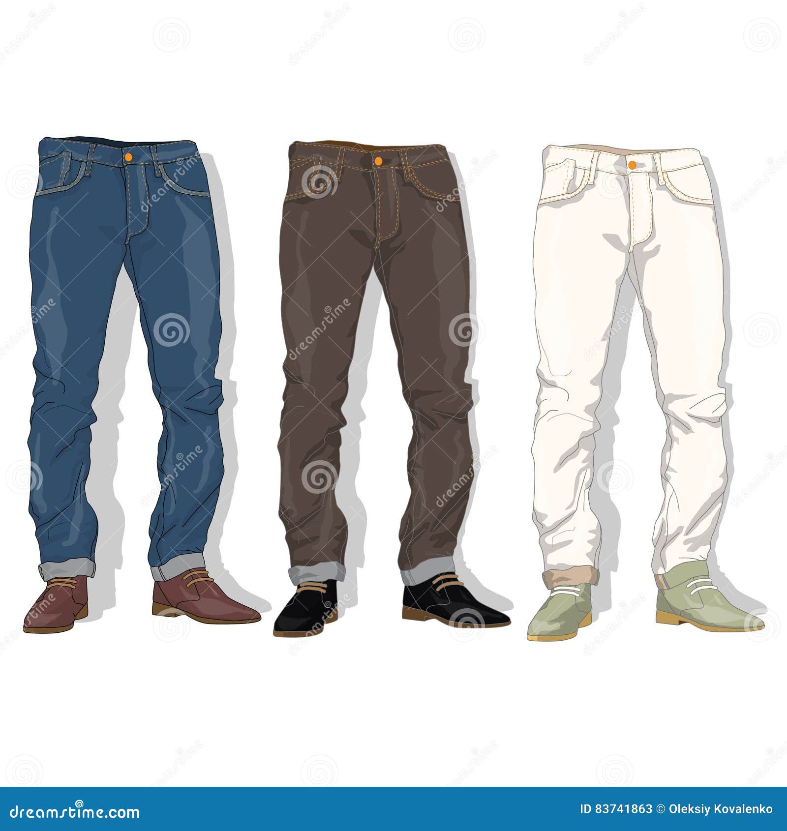 Male jeans. Vector. stock vector. Illustration of denim - 83741863