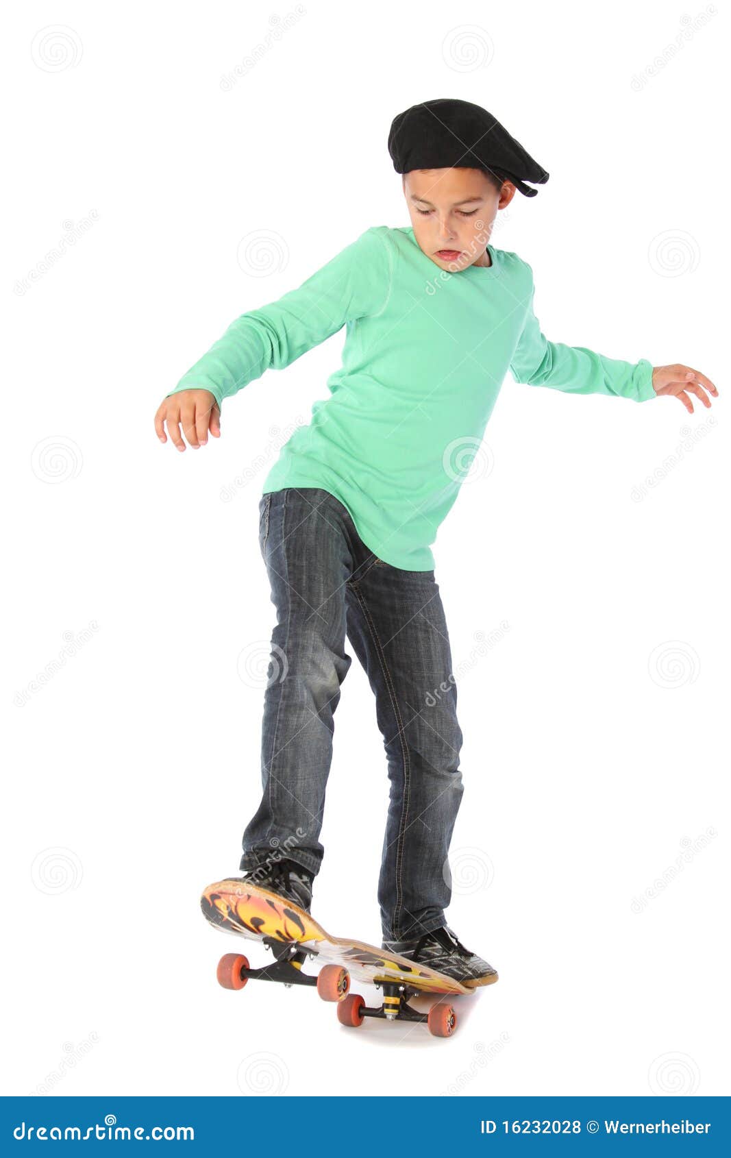 Male kid with a skateboard stock photo. Image of brunette - 16232028