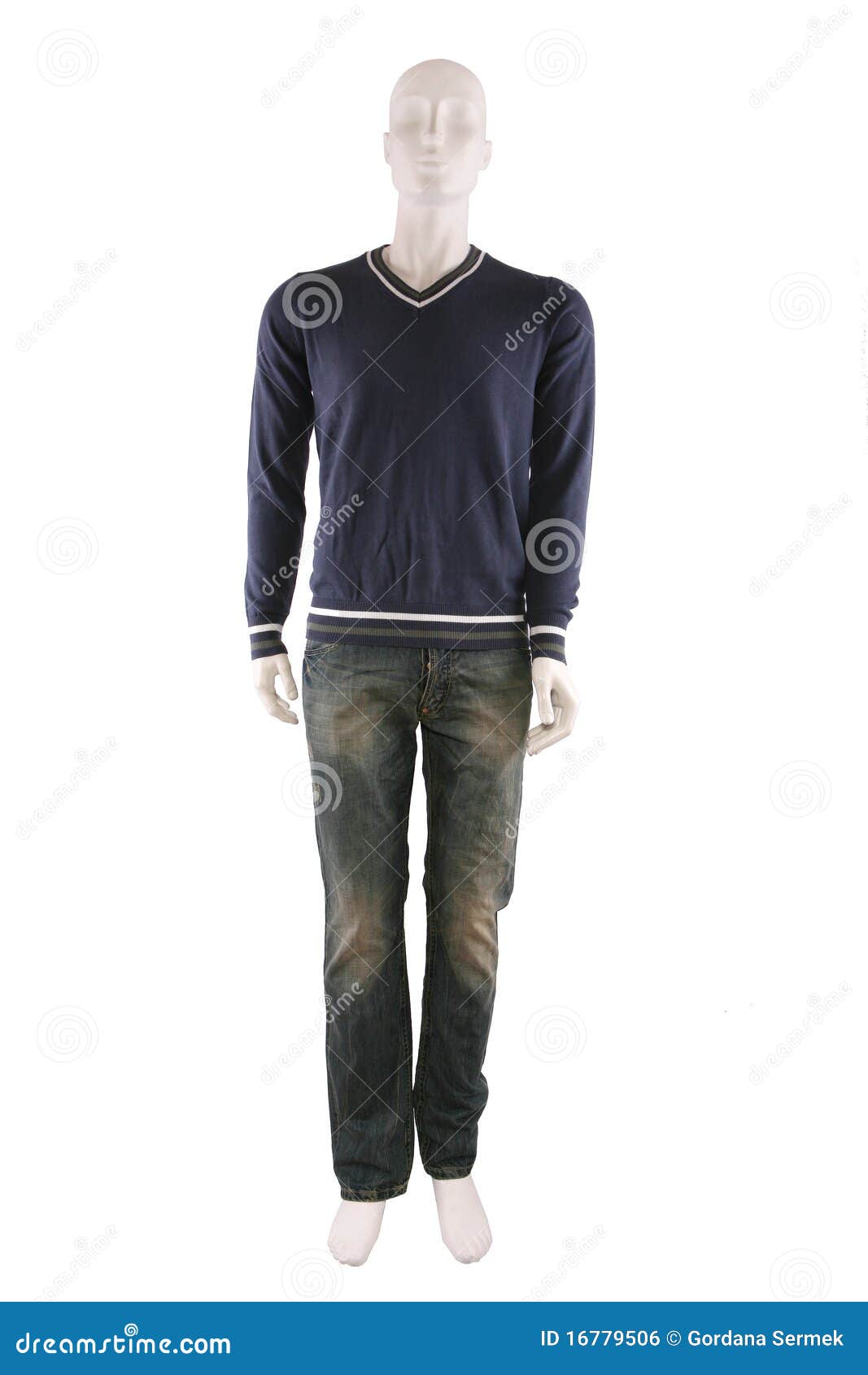Male Mannequin Dressed in Sweater and Jeans Stock Photo - Image of ...