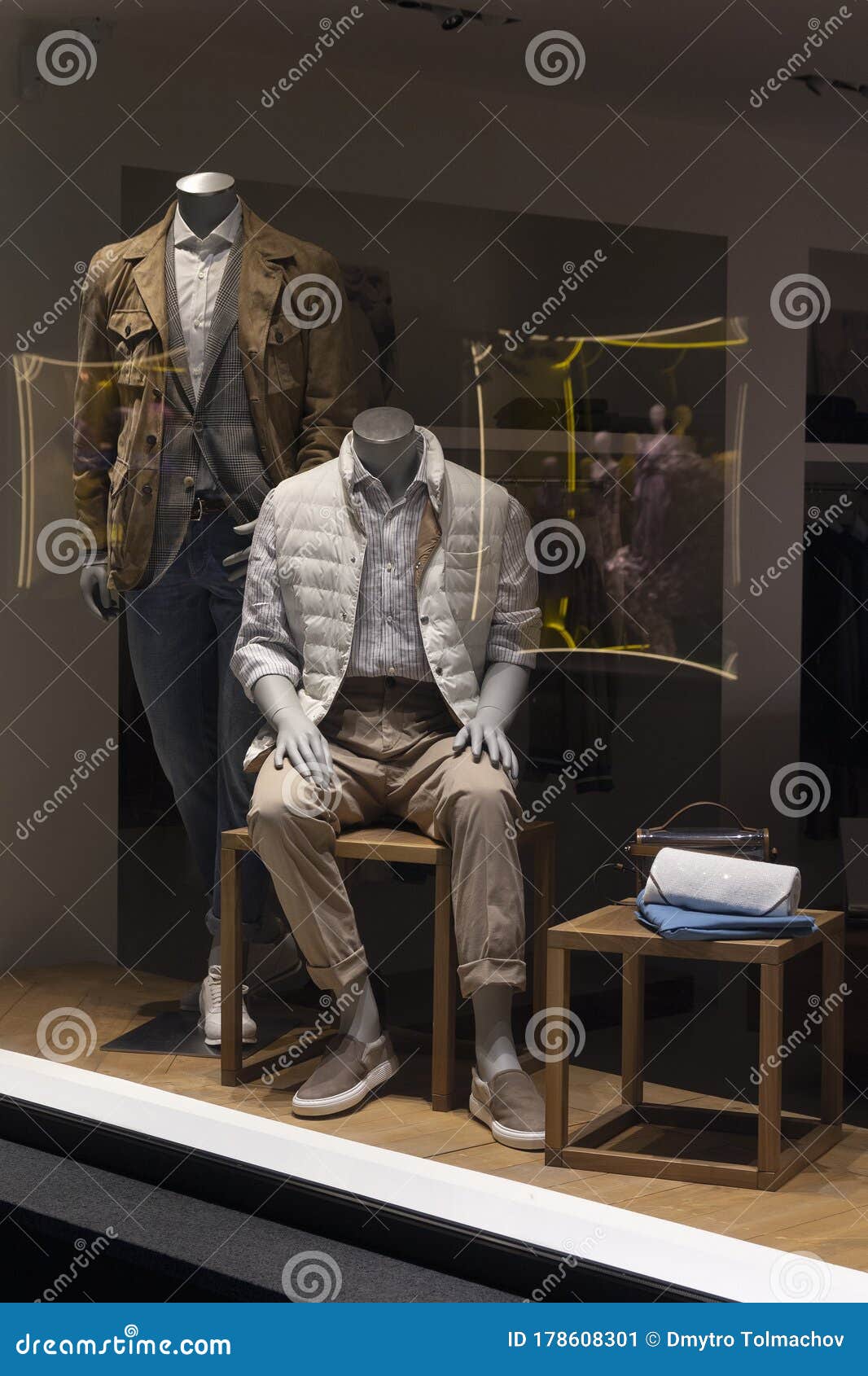 Male Mannequin In A Shop Window Stock Image - Image of black ...