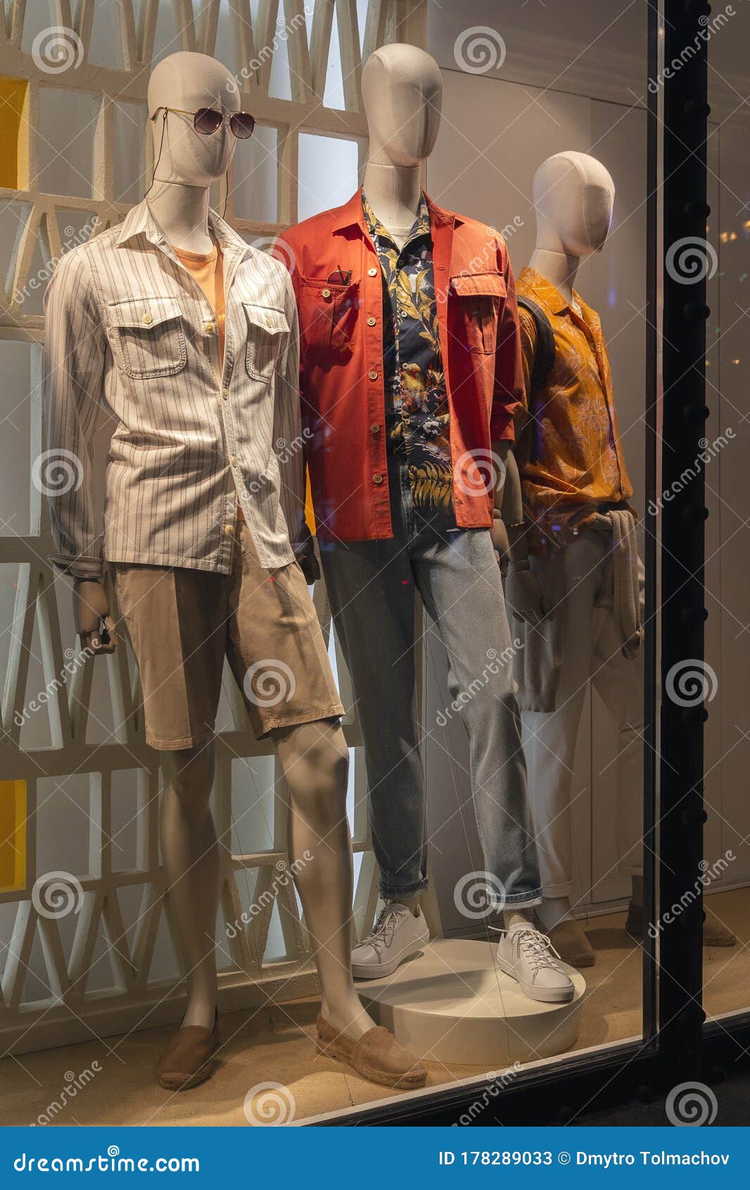 Male Mannequins in Elegant Clothes in a Shop Window Stock Image - Image ...