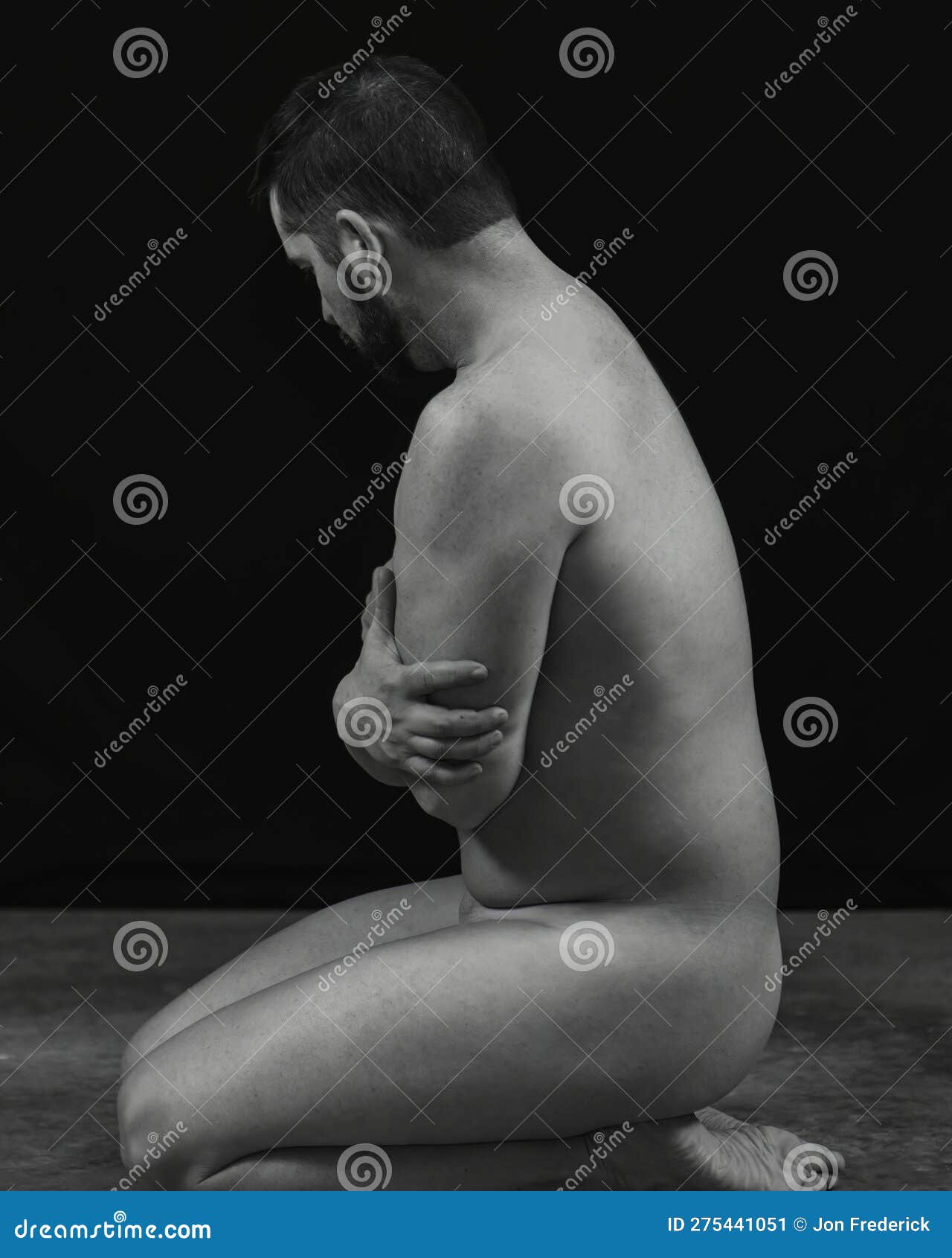 Male submissive kneeling