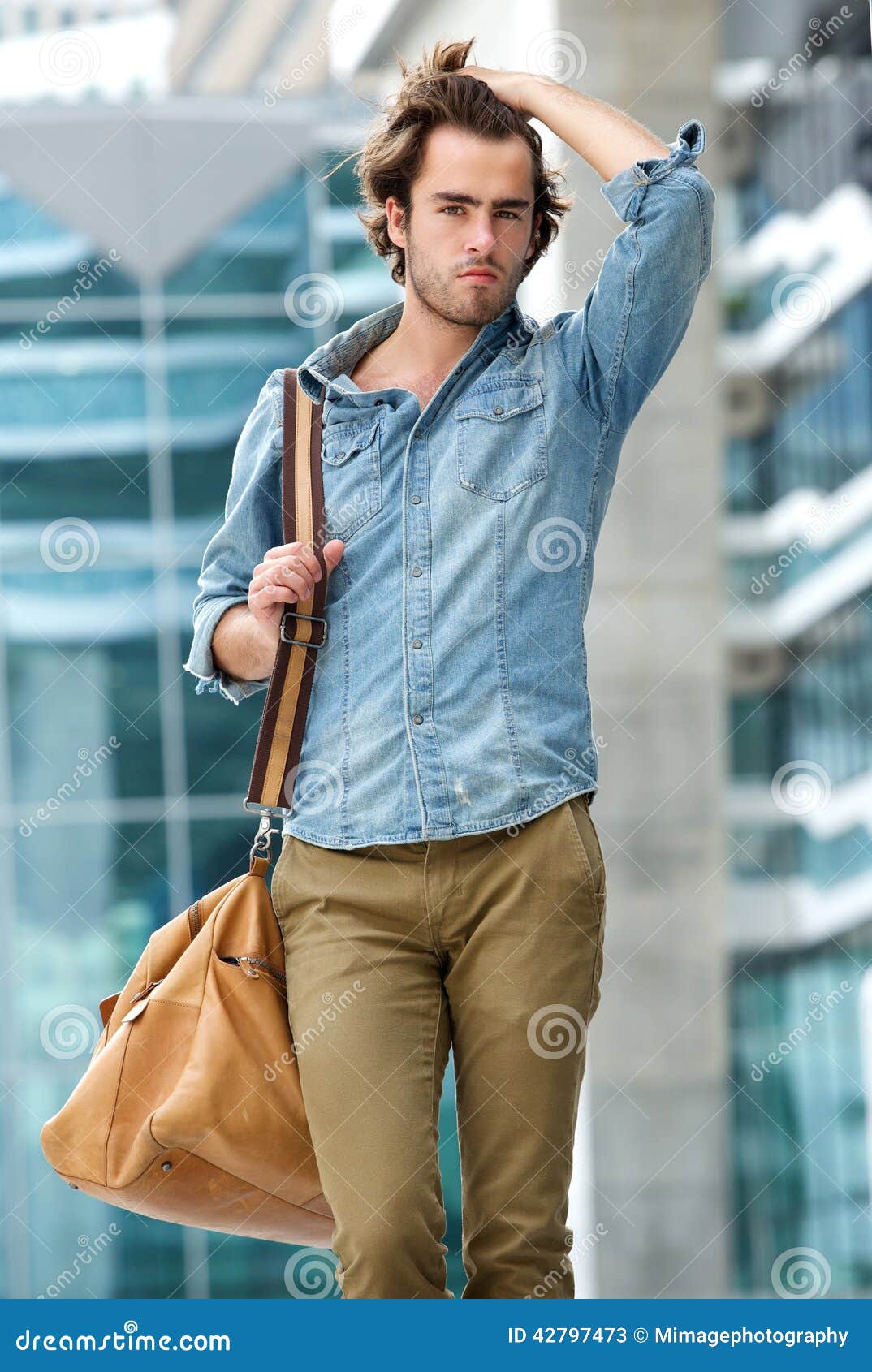 Attractive Man Dressed Casual Posing Outdoors Stock Image - Image of  dynamic, person: 24901031