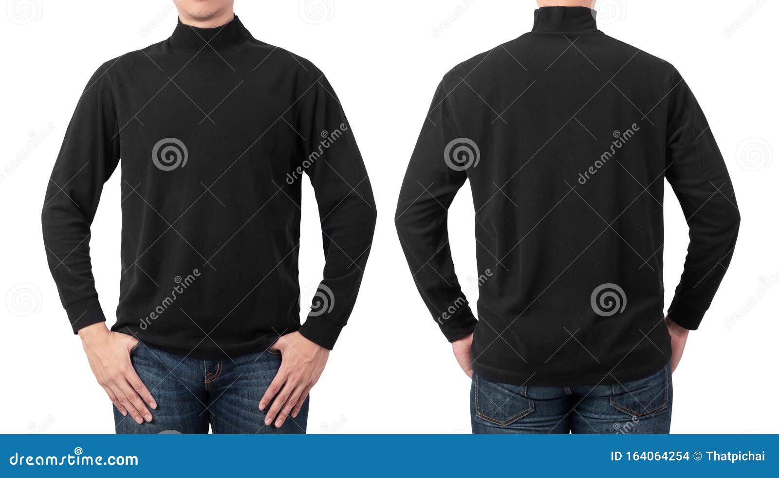 Download Male Model Wear Plain Black Long Sleeve T-shirt Mockup ...
