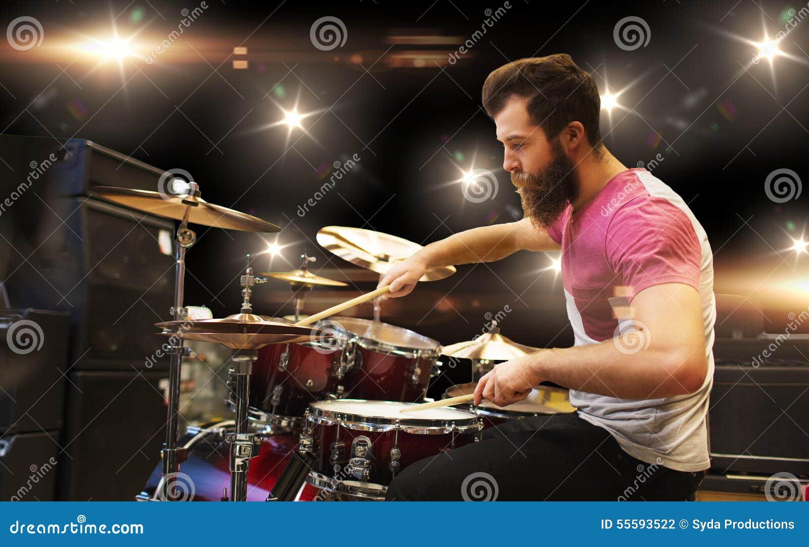 Male Musician Playing Cymbals at Music Concert Stock Photo - Image of ...
