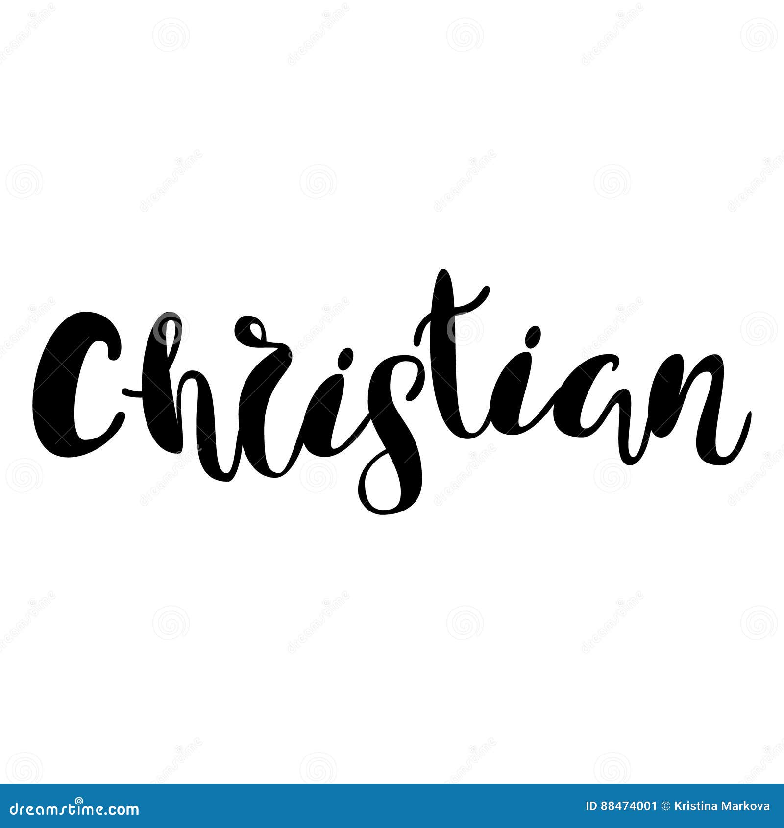 Male Name - Christian. Lettering Design. Handwritten Typography. Stock ...