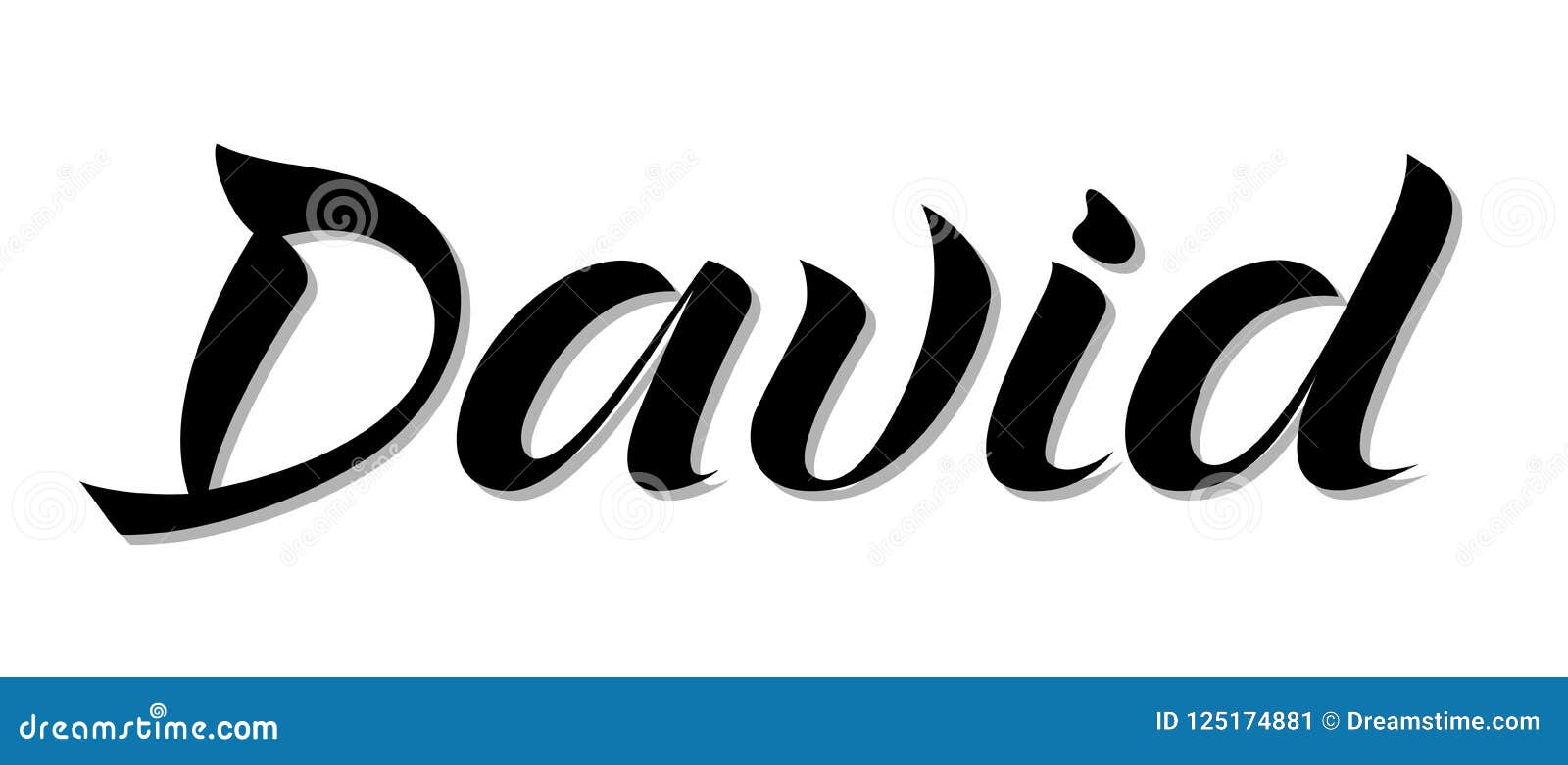 Male Name `David`, Hand Written in Modern Lettering Style. Stock ...