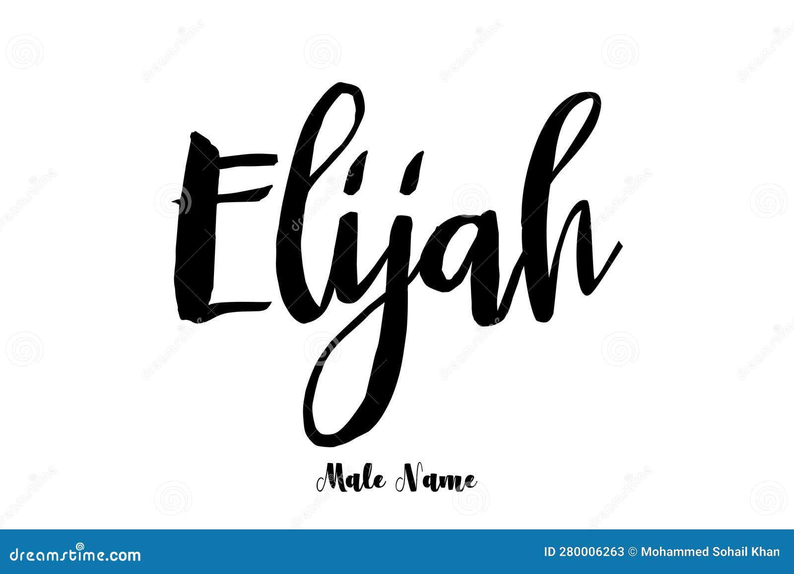 Elijah Male Name Stylish Bold Grunge Typography Text Lettering Vector ...