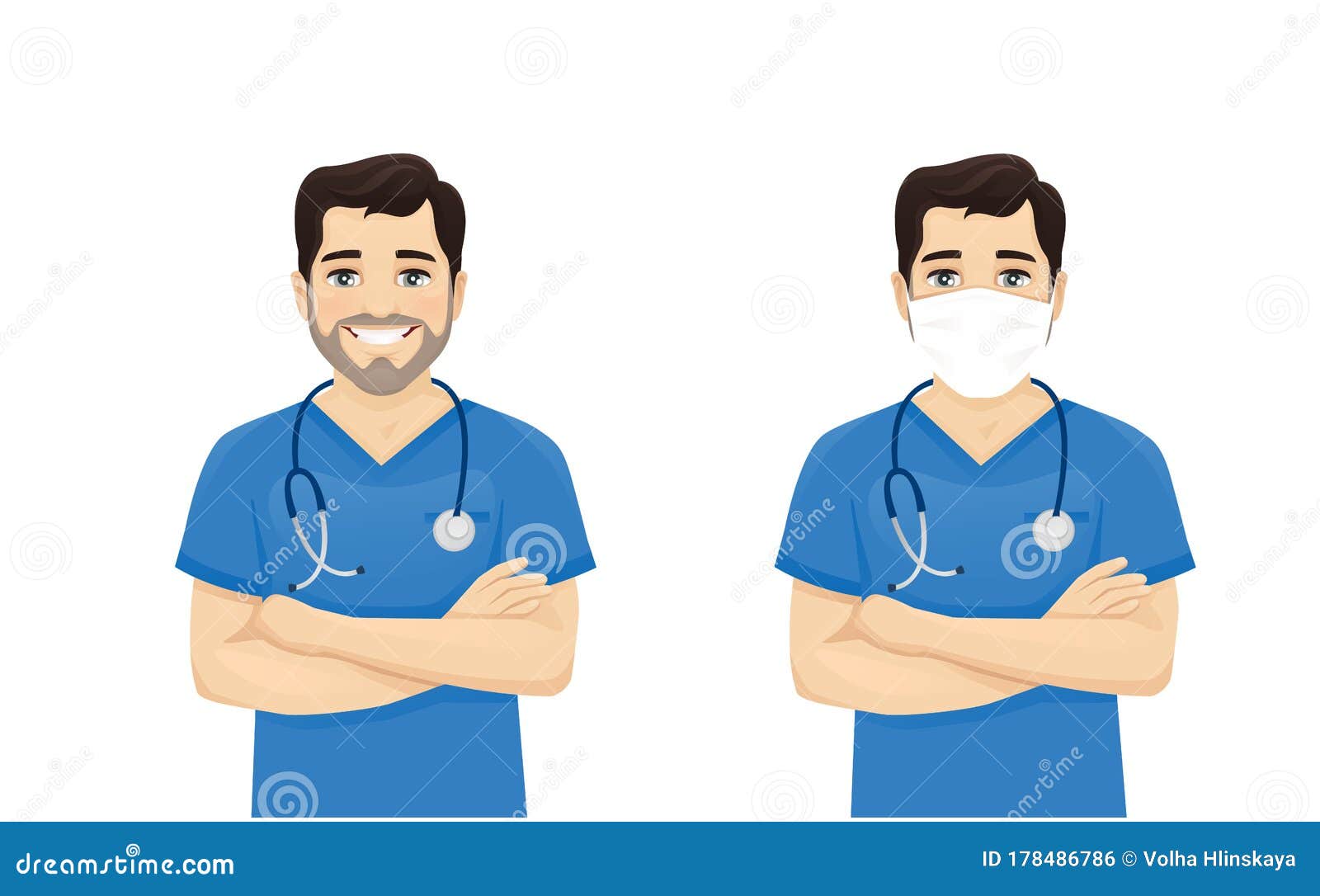 Cartoon Female Nurse Wearing Protective Mask Stock Vector (Royalty Free)  1646841766