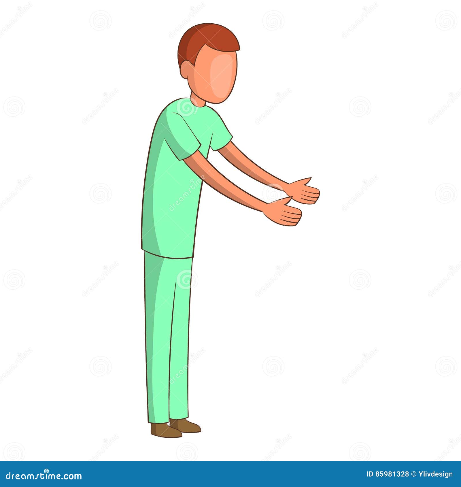 Male Nurse Icon, Cartoon Style Stock Vector - Illustration of