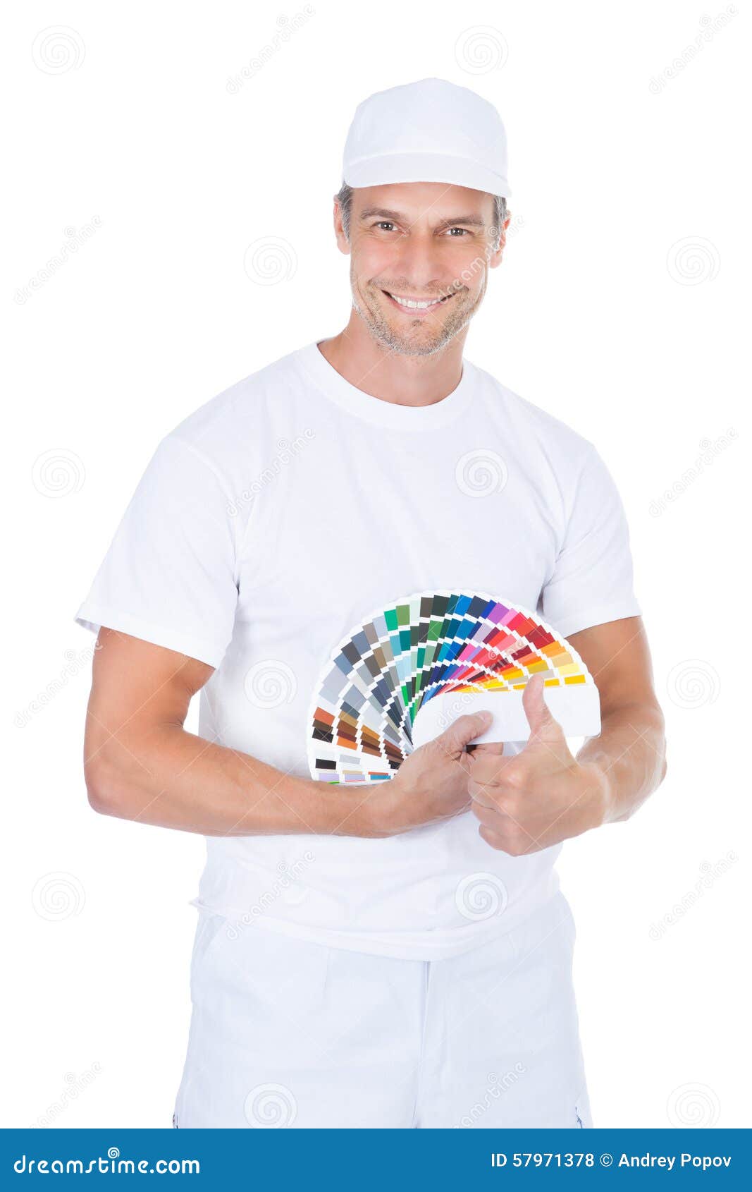 male painter with swatch book