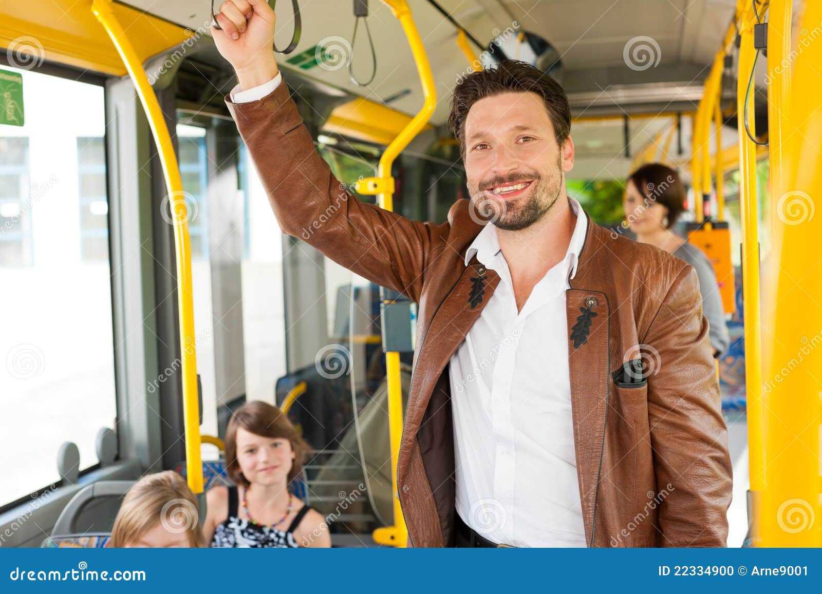 male passenger in a bus