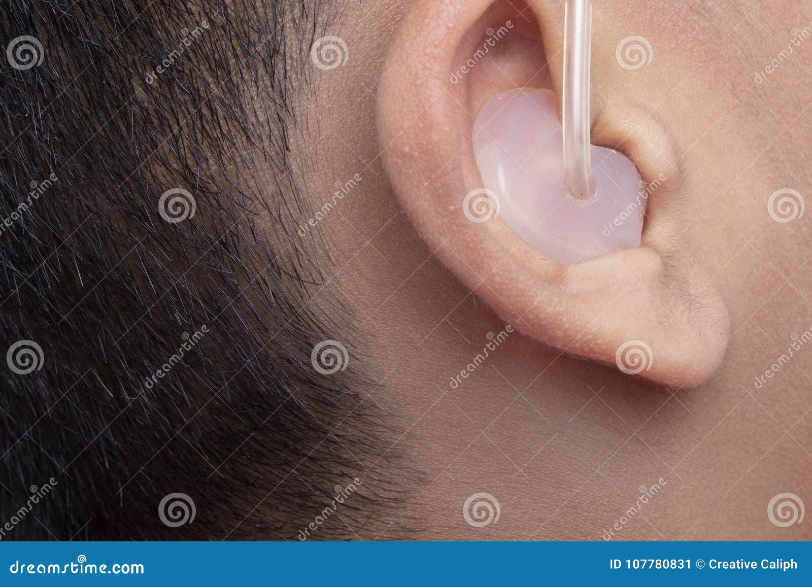 Hearing Aid With Ear Mould And Tubing RoyaltyFree Stock Photography