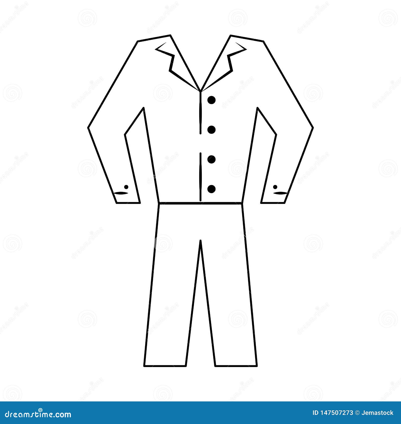 Male Pijama Clothes Isolated Cartoon Stock Vector - Illustration of ...