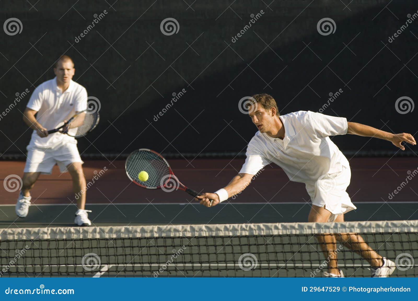 Male Players Playing Tennis Stock Image Image of doubles, championships 29647529