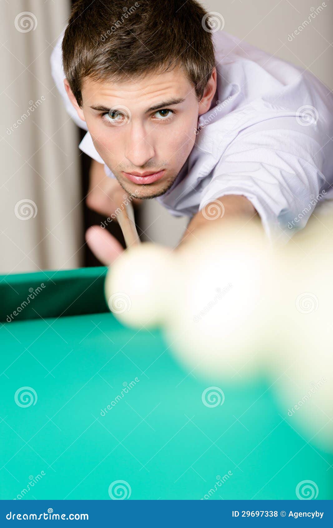 Male Playing Billiard at Gambling Club Stock Photo Image of club