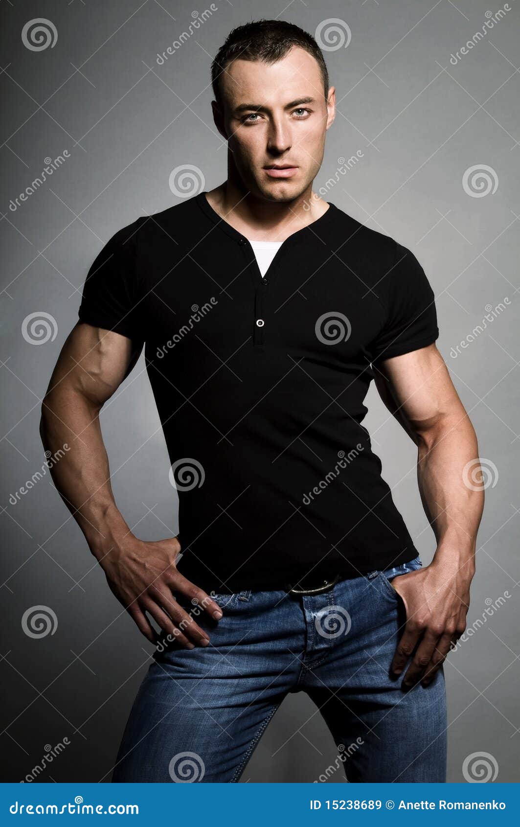 The male portrait. stock image. Image of power, muscular - 15238689