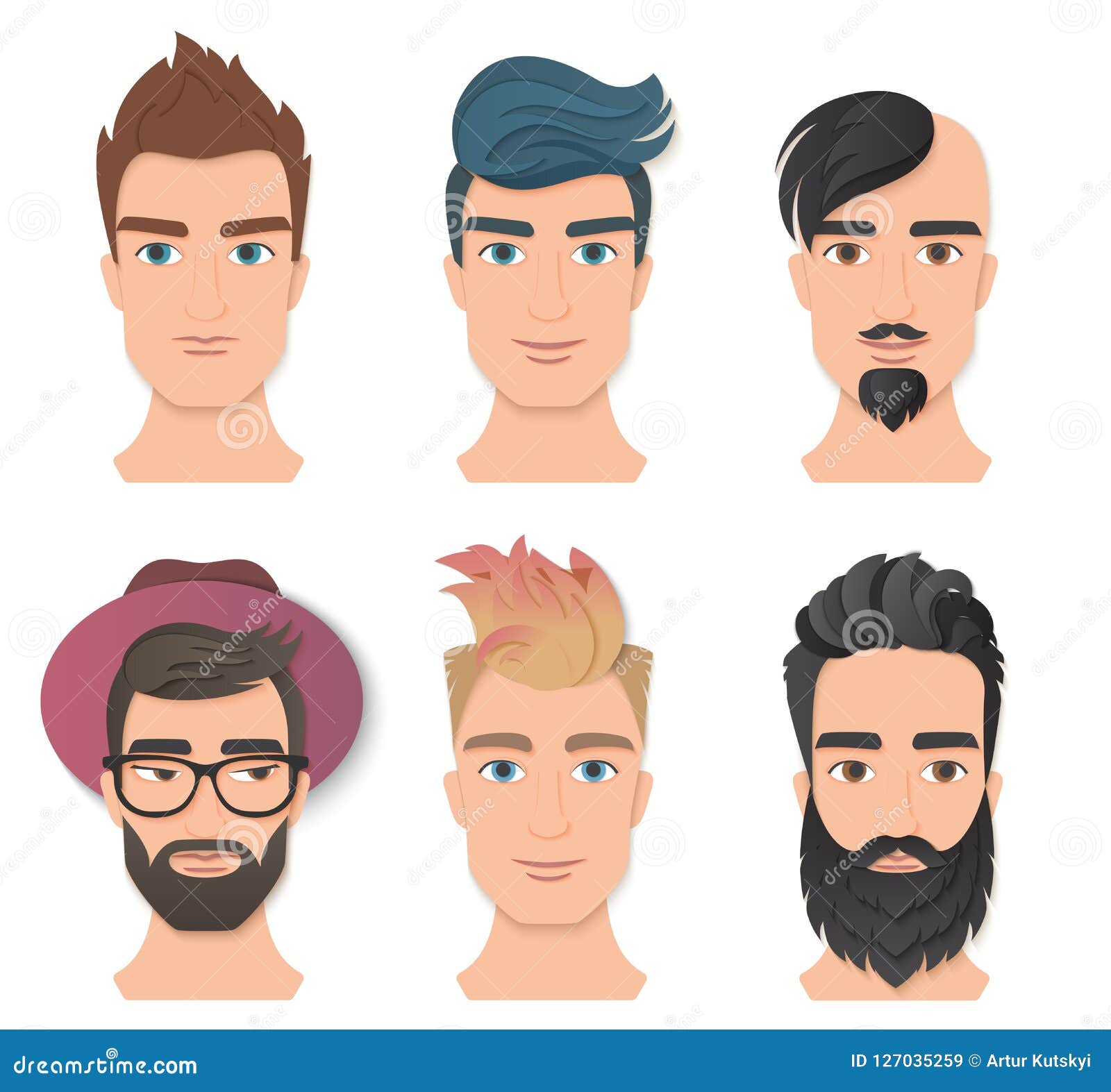 Male Portrait Avatar Face Set Vector Illustration. Young Stylish Man Faces with Various Beards and Hairstyle Stock Vector - Illustration of icon, hair: 127035259 Male Portrait Avatar Face Set Vector Illustration. Young Stylish Man Faces with Various Beards and Hairstyle Stock Vector - Illustration of icon, hair: 127035259