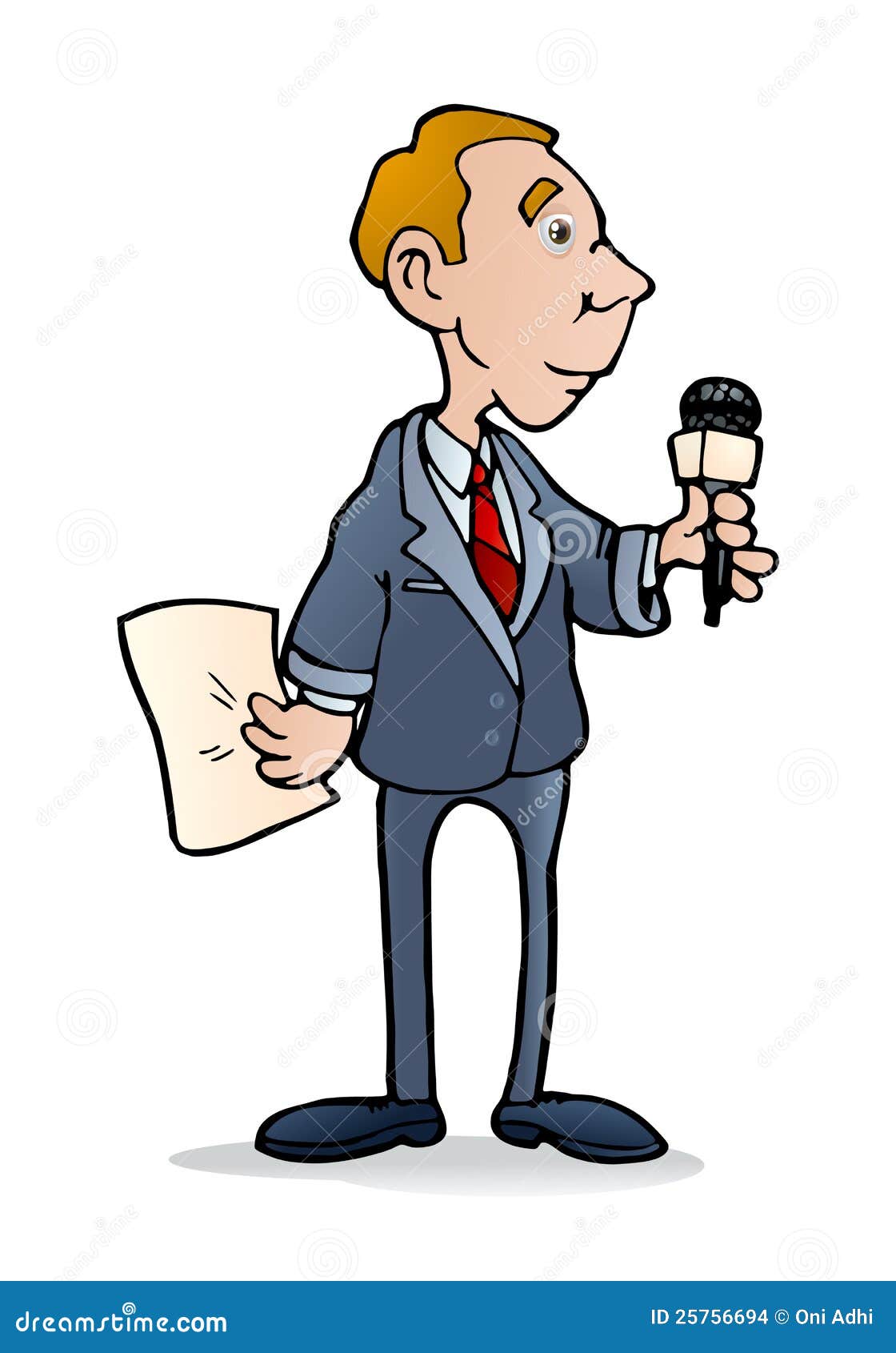 Male reporter stock illustration. Illustration of microphone - 25756694