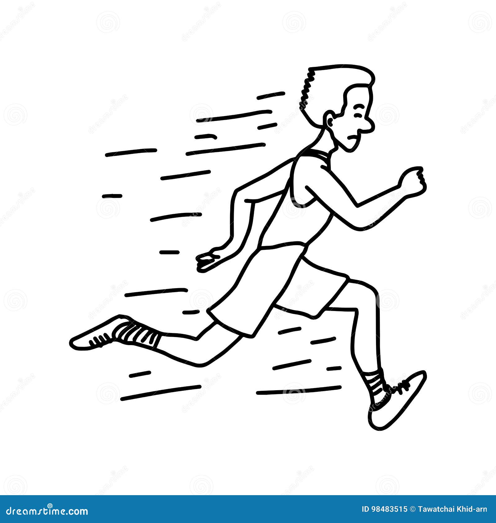 Male Runner Vector Illustration Sketch Hand Drawn With Black L Stock Vector Illustration Of Field Exercise