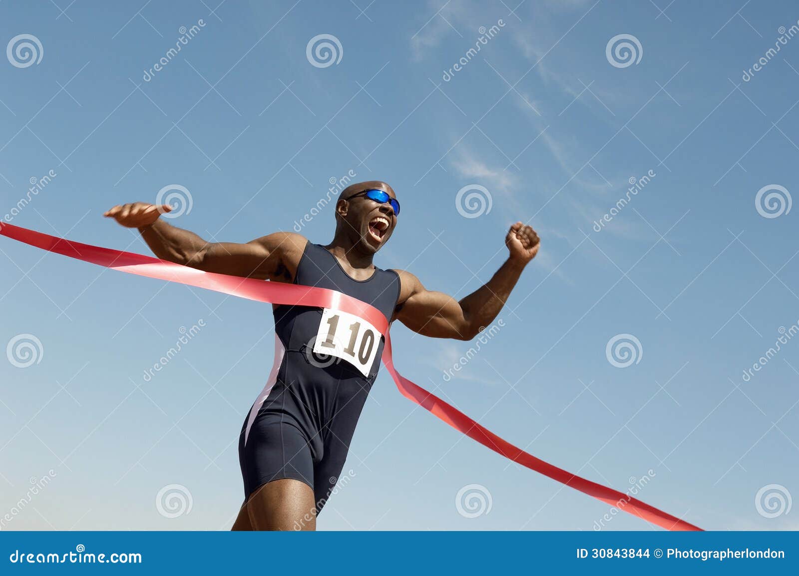 male runner winning race