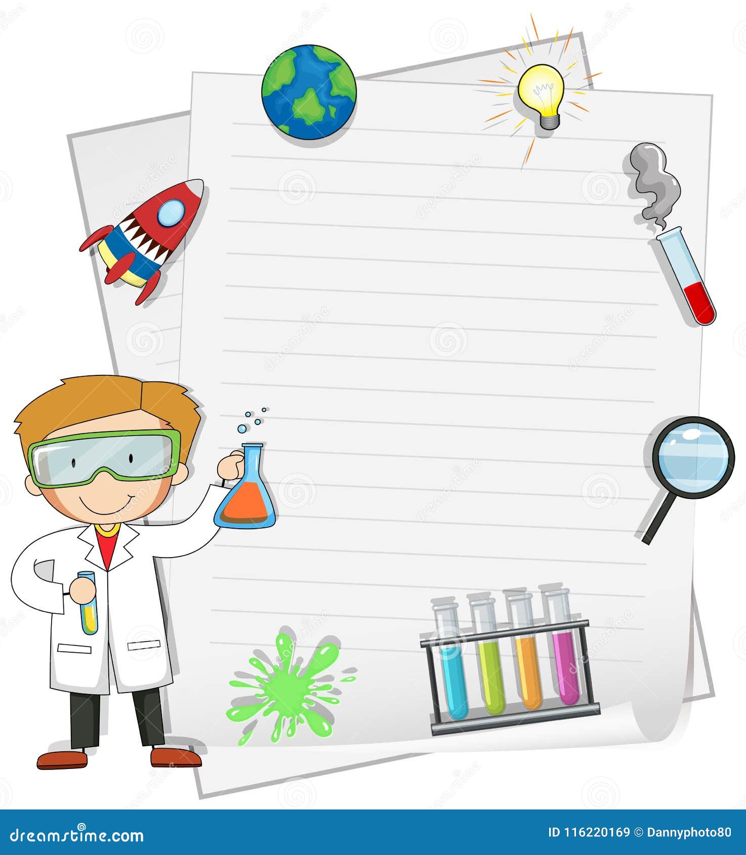 Male Scientist with Note Template Stock Vector Illustration of Male Scientist with Note Template Stock Vector Illustration of
