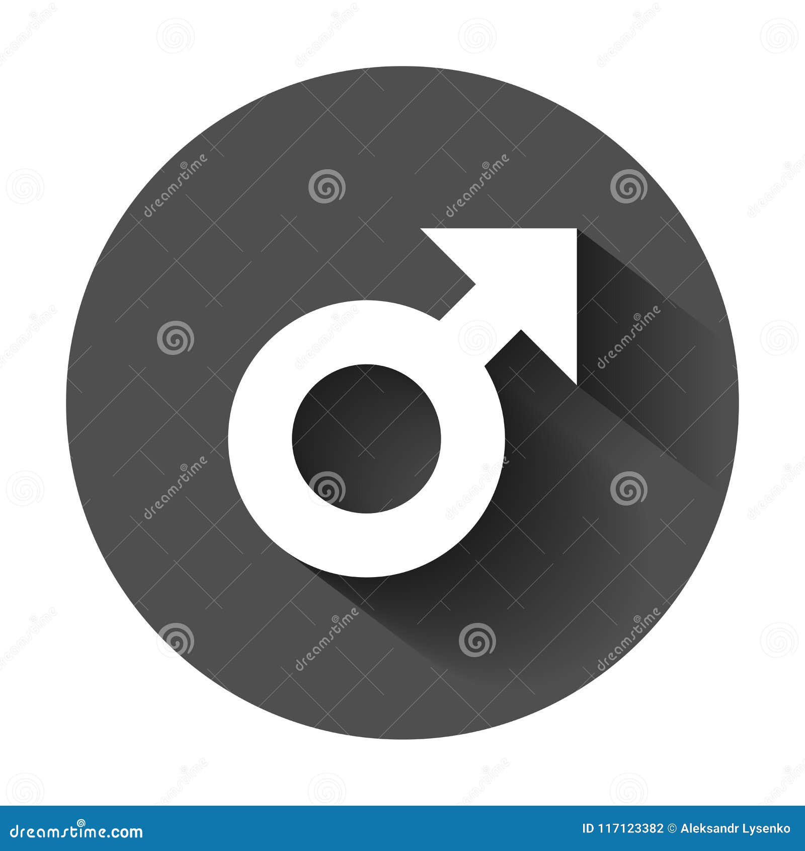 Male Sex Symbol Vector Icon In Flat Style Men Gender