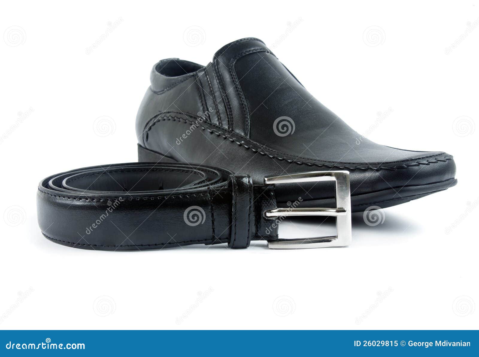 Male shoe with belt stock image. Image of isolated, footwear 26029815