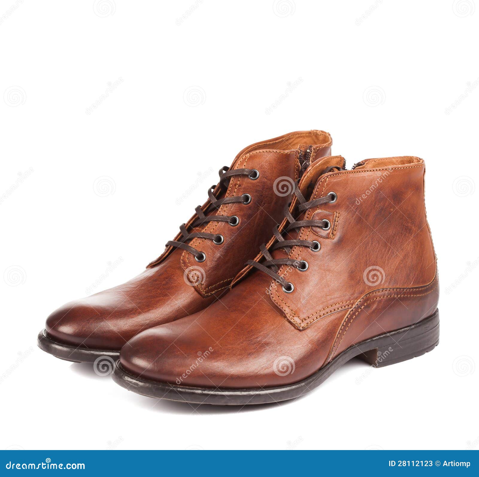 Male Shoes Brown Color on White Stock Image - Image of classic, object ...